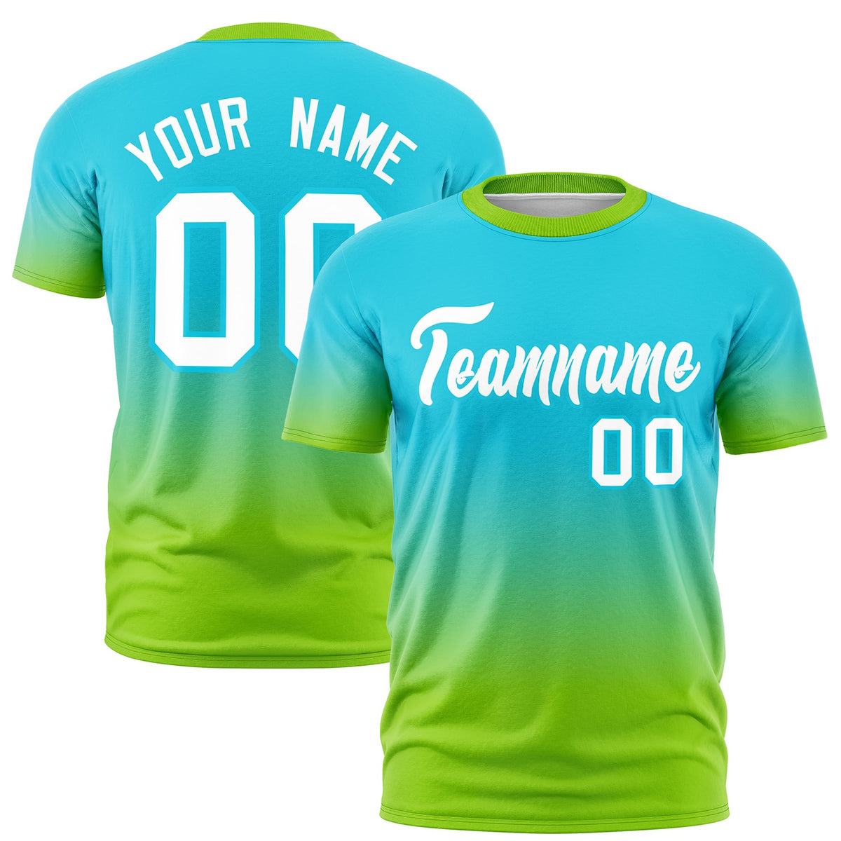 Custom Sky Blue White Gradient Fashion Quick Dry T-shirt| KXKSHOP