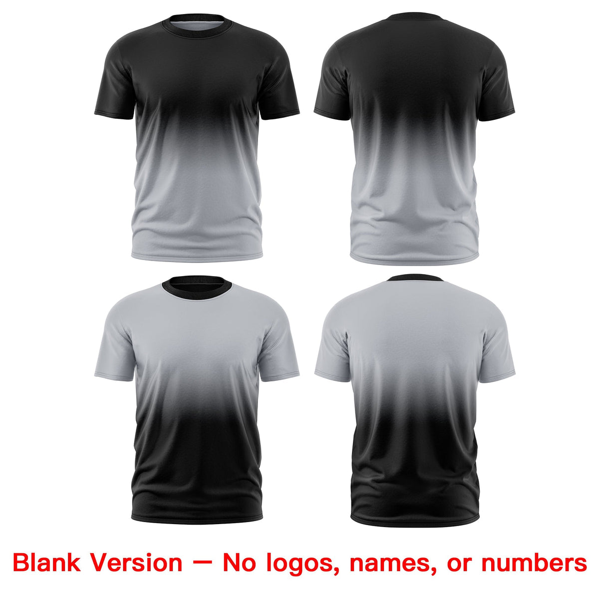 Custom Silver Black Gradient Fashion Reversible Quick Dry T-shirt| KXKSHOP