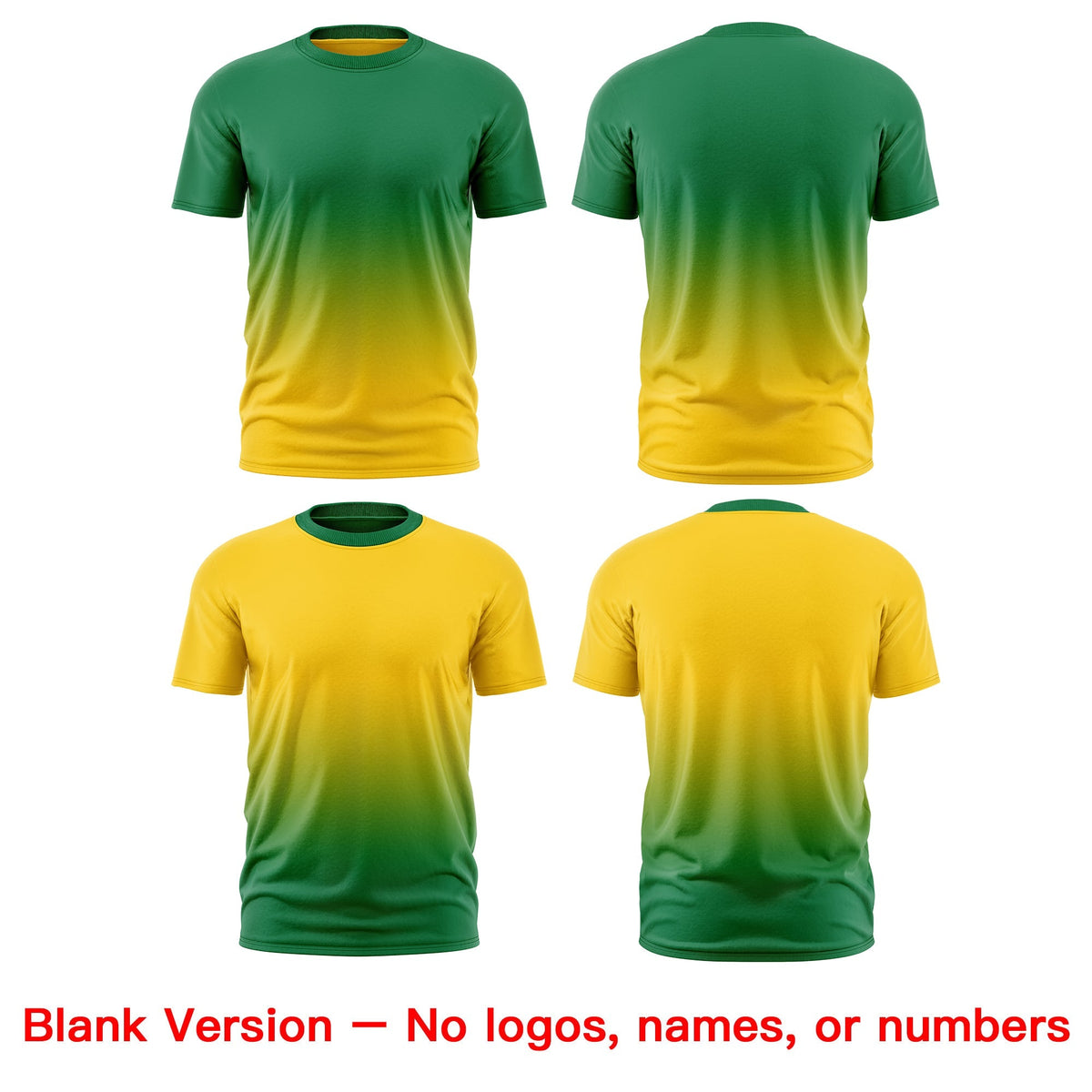 Custom Kelly Green Gold Gradient Fashion Reversible Lightweight T-shirt| KXKSHOP
