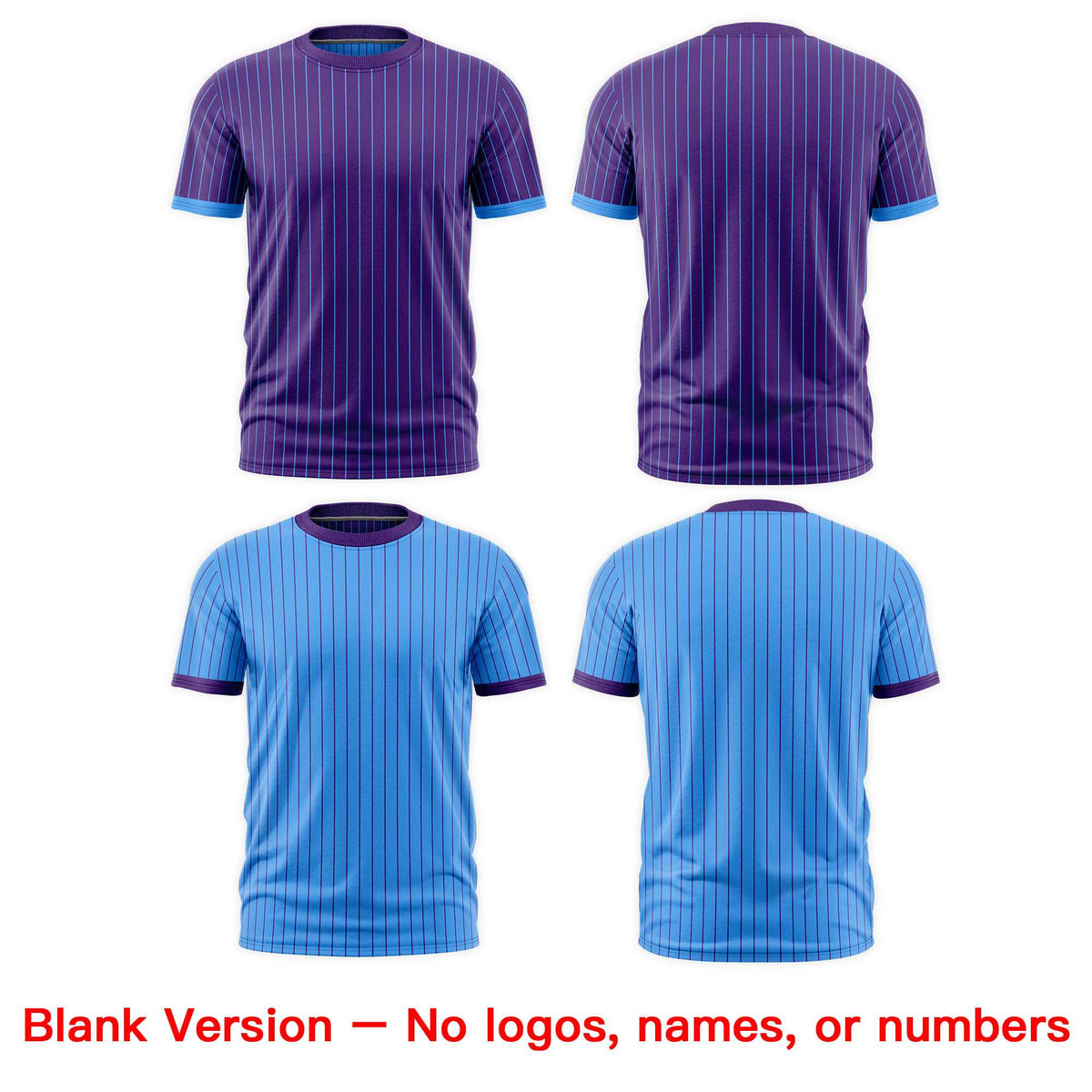 Custom Powder Blue Purple White Reversible Stripe Fashion T-shirt| KXKSHOP