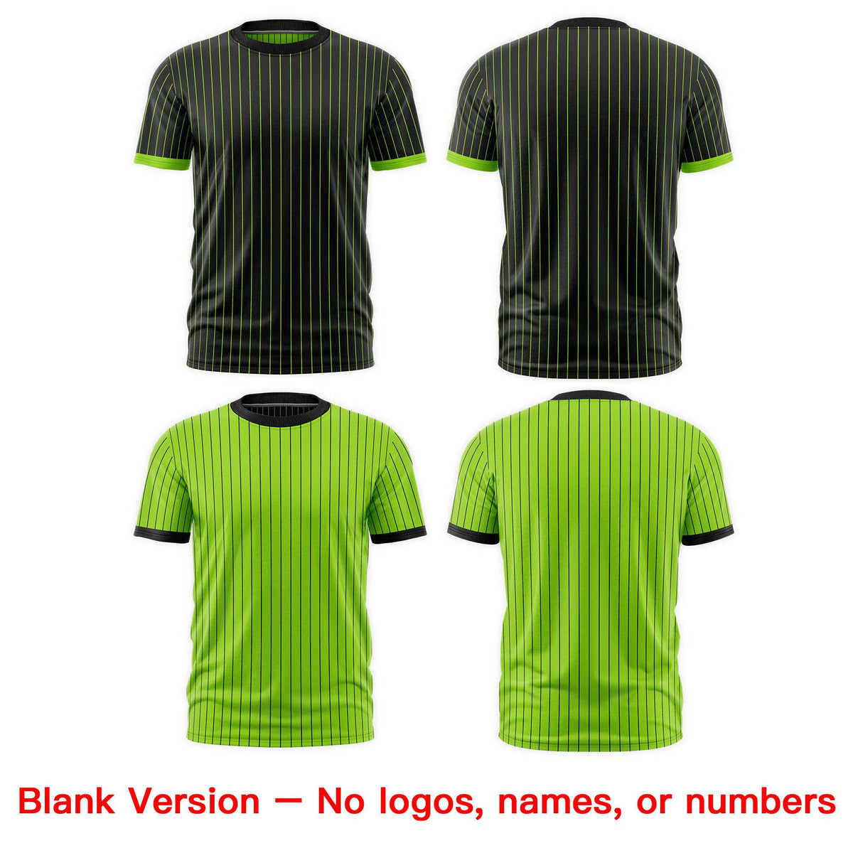 Custom Neon Green Black White Reversible Stripe Fashion T-shirt| KXKSHOP