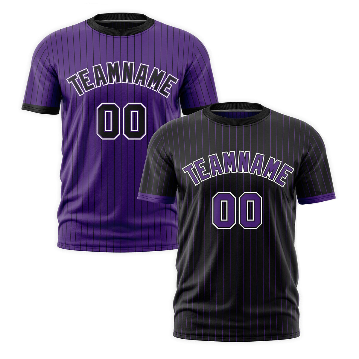 Custom Purple Black White Reversible Stripe Fashion T-shirt| KXKSHOP