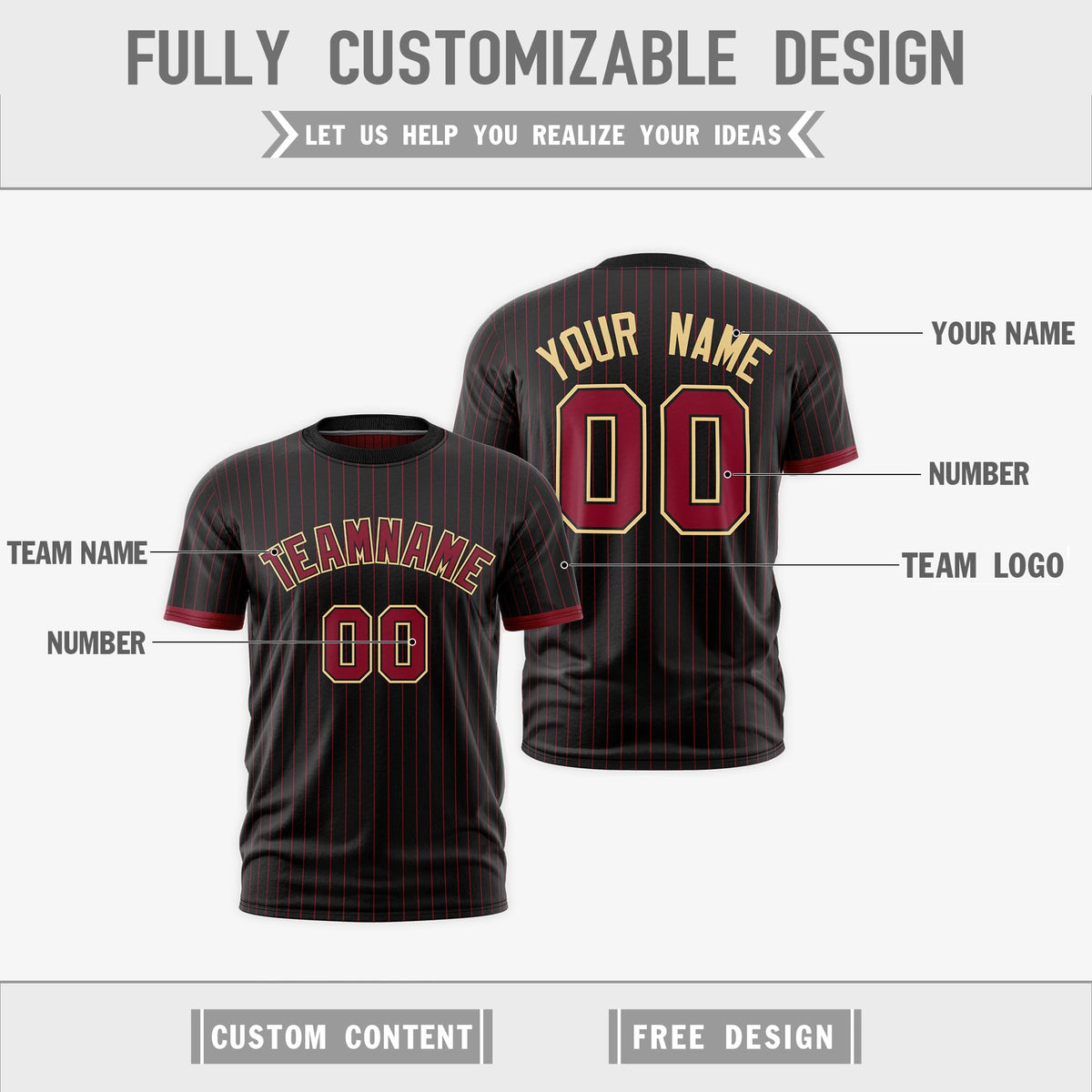 Custom Crimson Black Khaki Reversible Stripe Fashion T-shirt| KXKSHOP