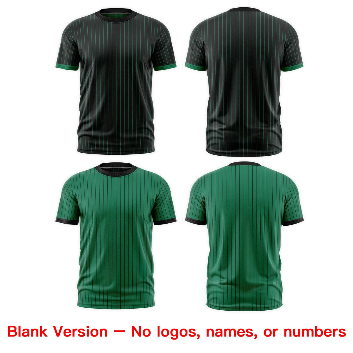 Custom Kelly Green Black White Reversible Stripe Fashion T-shirt| KXKSHOP