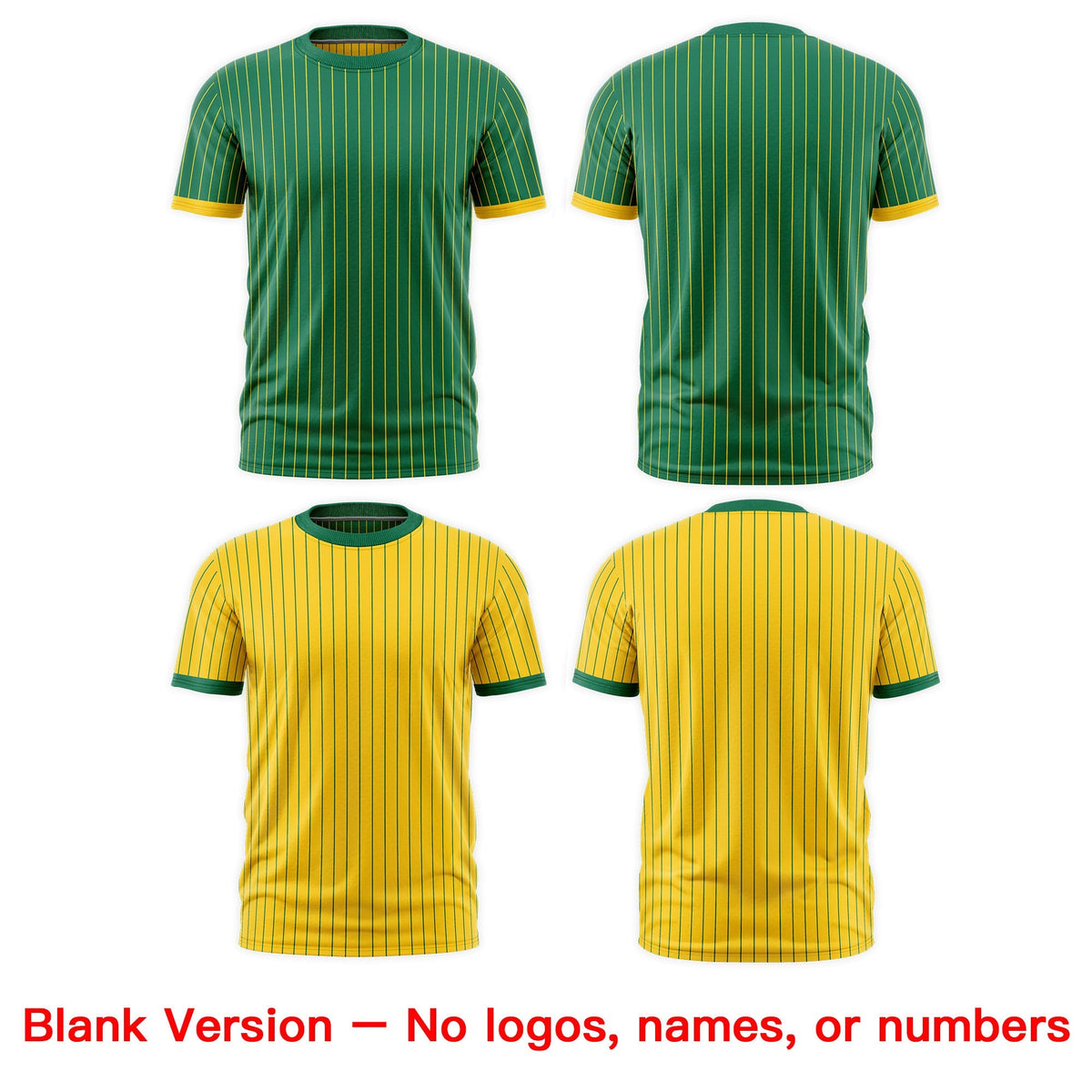 Custom Gold Kelly Green White Reversible Stripe Fashion T-shirt| KXKSHOP