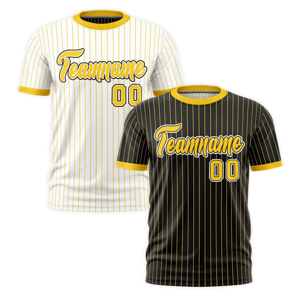 Custom Gold Black White Reversible Stripe Fashion T-shirt| KXKSHOP
