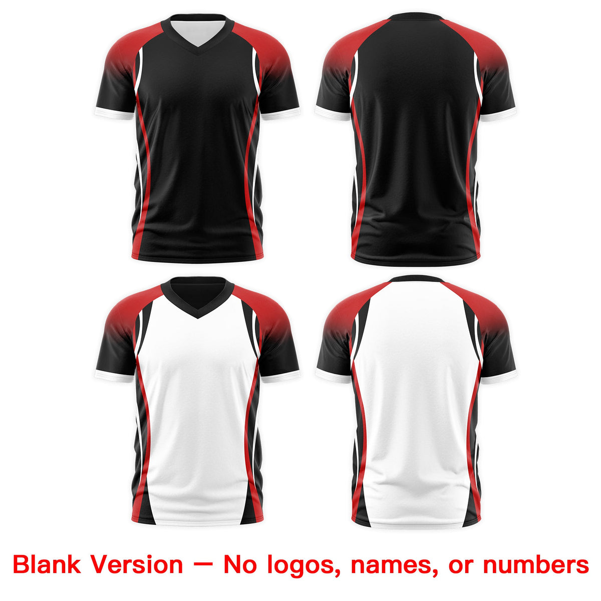 Custom Black Red White Reversible Wrinkle-Resistant T-shirt| KXKSHOP