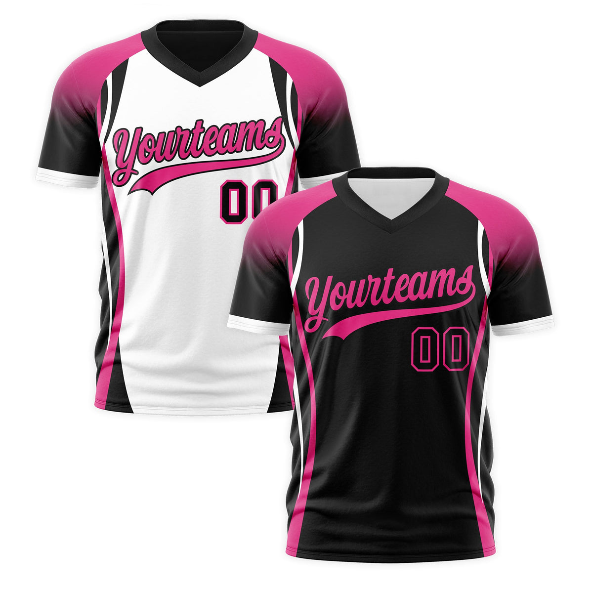 Custom Black Pink White Reversible Breathable T-shirt| KXKSHOP