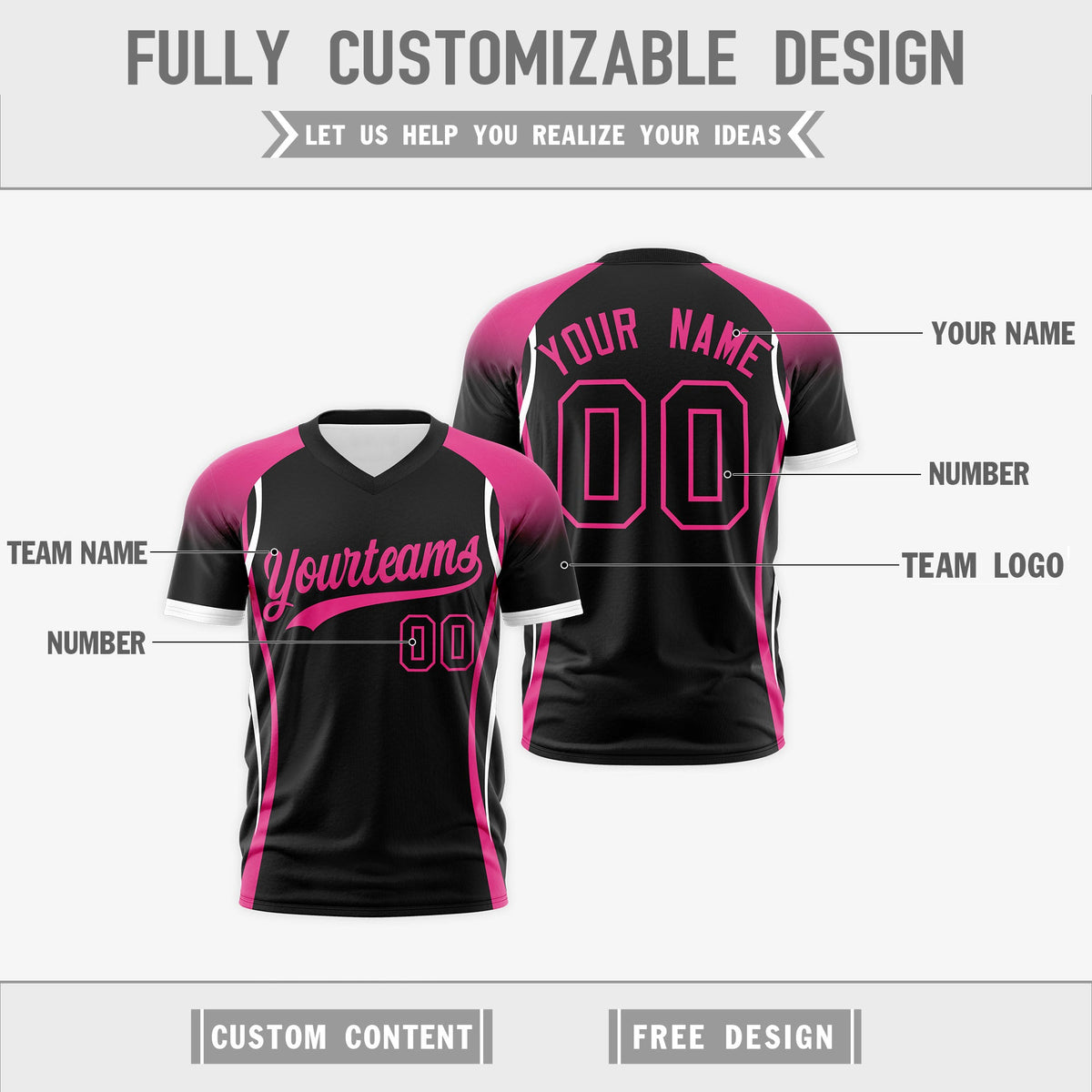 Custom Black Pink White Reversible Breathable T-shirt| KXKSHOP