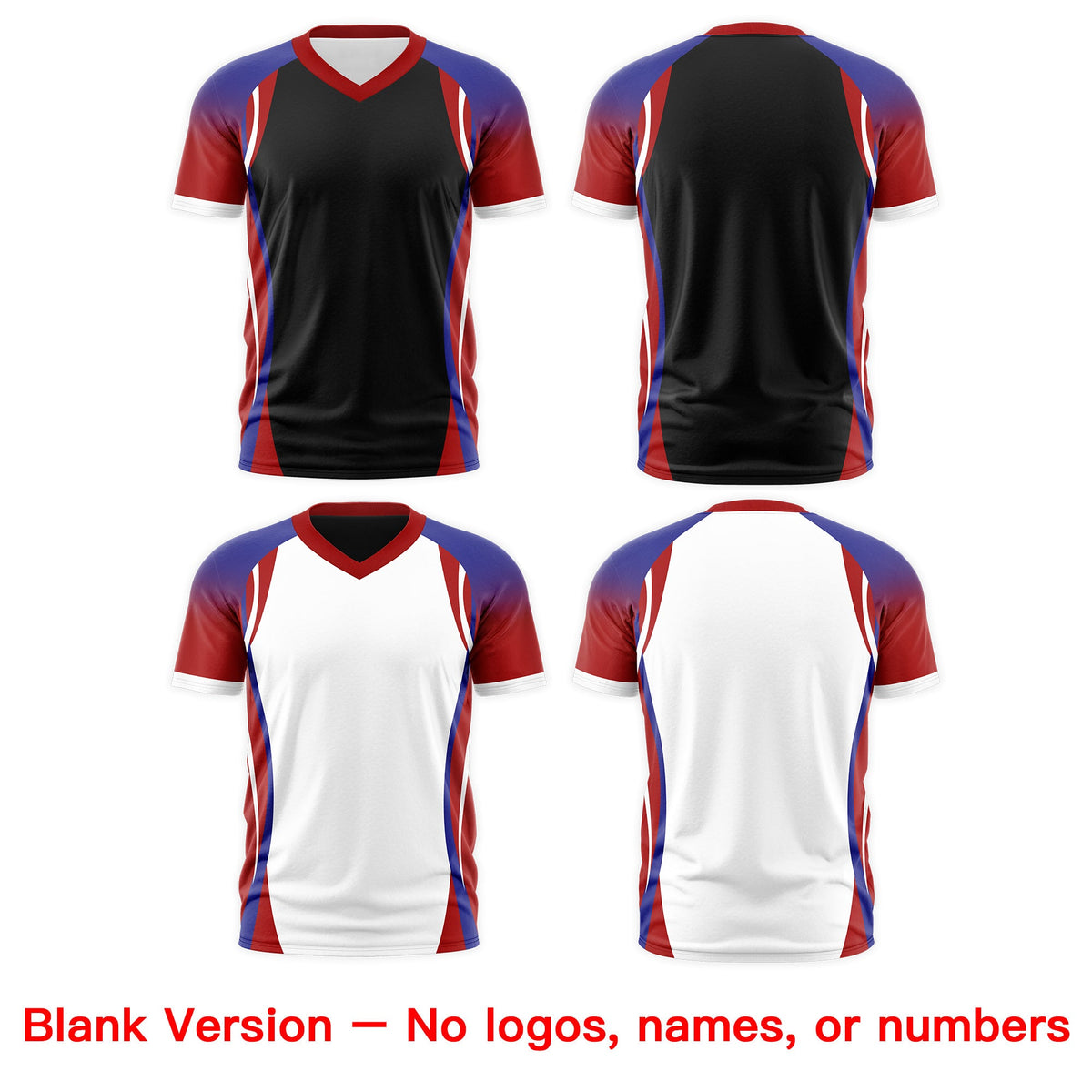 Custom Black Royal Blue Red Reversible Breathable T-shirt| KXKSHOP