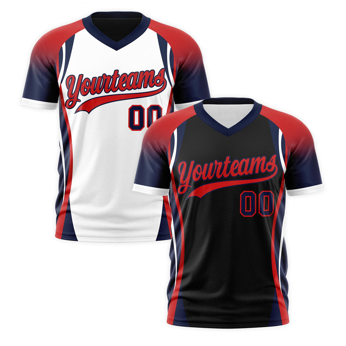 Custom Black Red Navy Reversible Breathable T-shirt| KXKSHOP