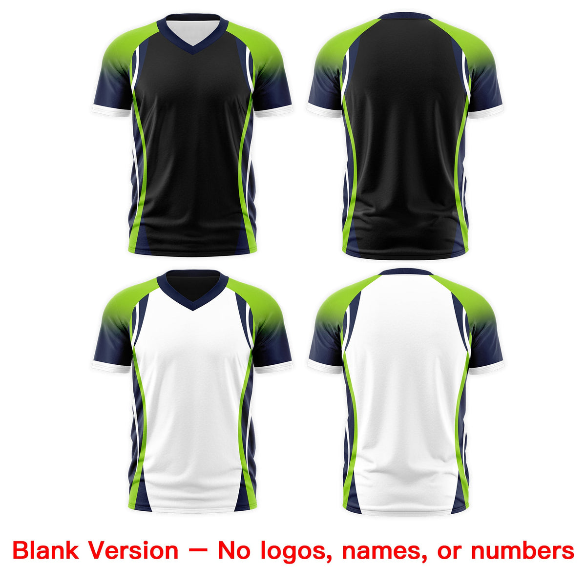 Custom Black Neon Green Navy Reversible Breathable T-shirt| KXKSHOP