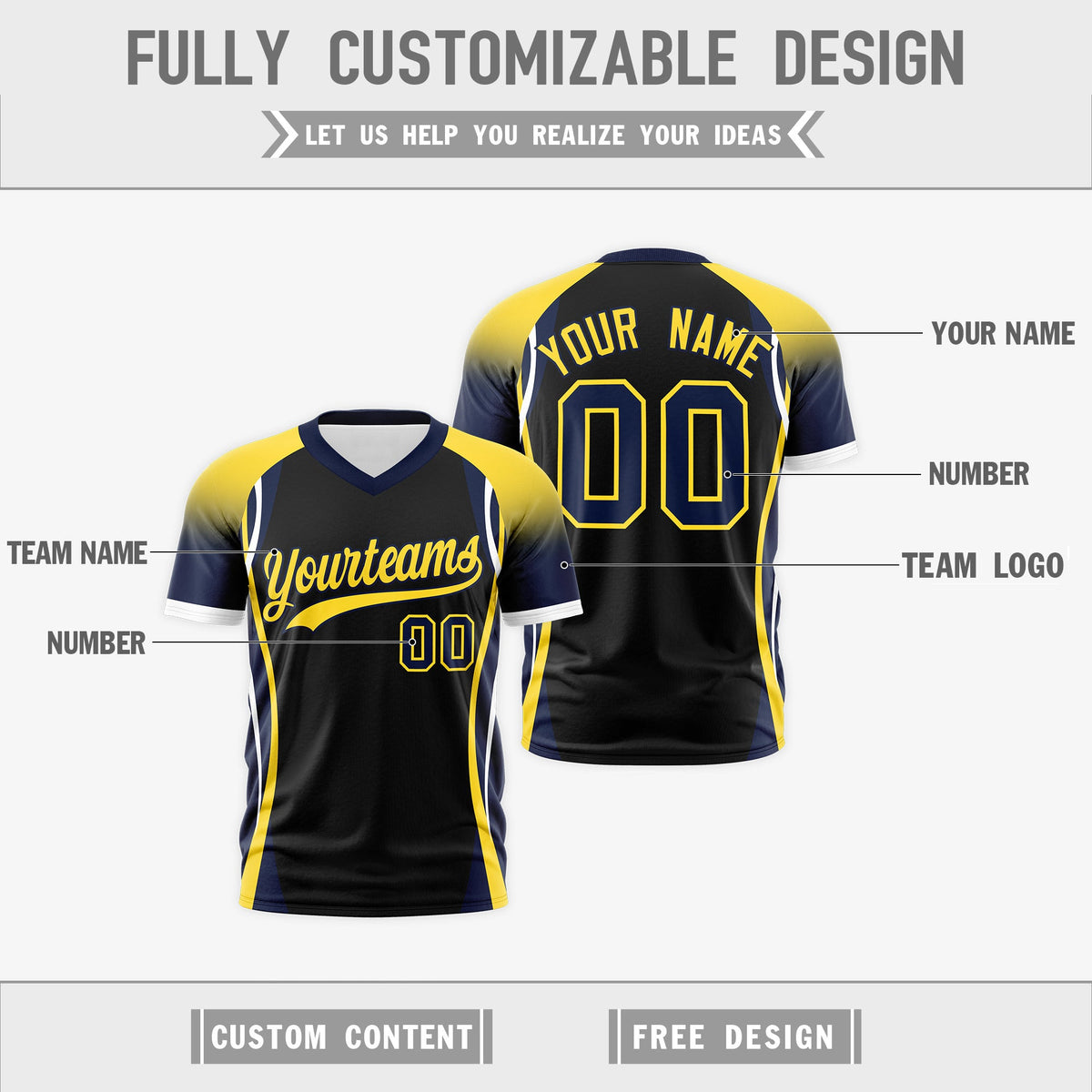 Custom Black Gold Navy Reversible Breathable T-shirt| KXKSHOP