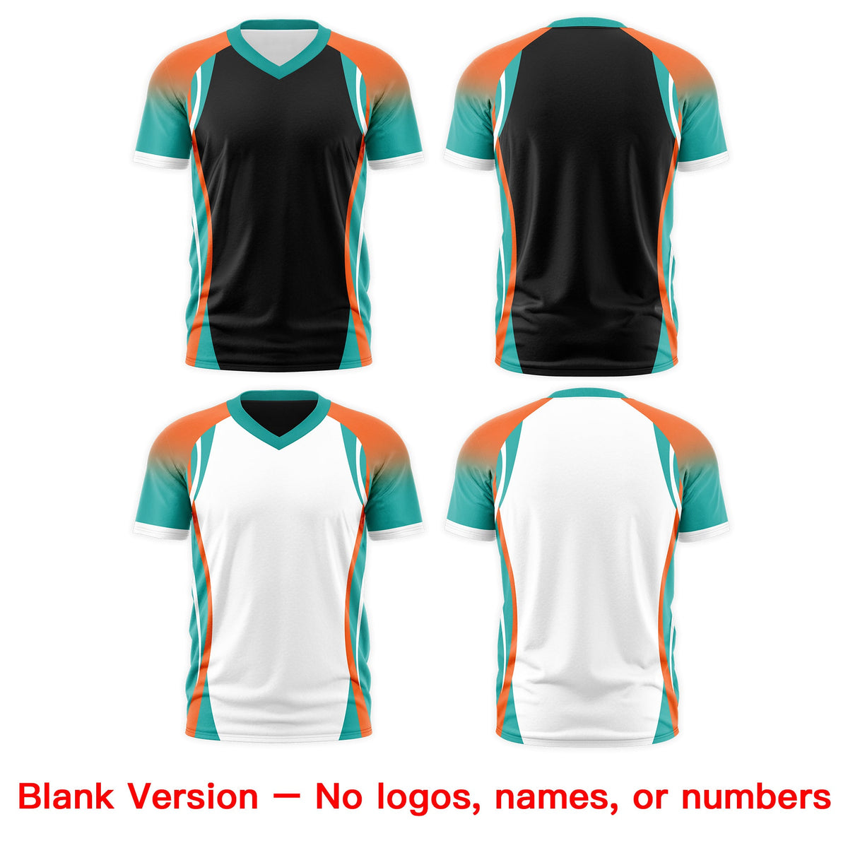 Custom Black Orange Aqua Reversible Wrinkle-Resistant T-shirt| KXKSHOP