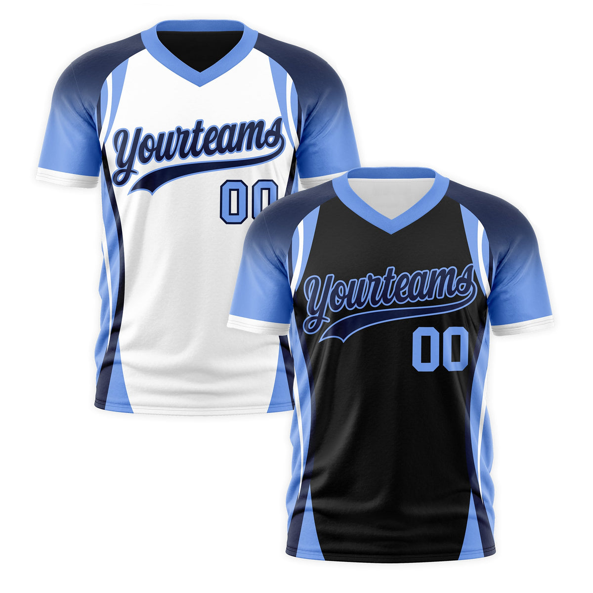 Custom Black Navy Light Blue Reversible Breathable T-shirt| KXKSHOP