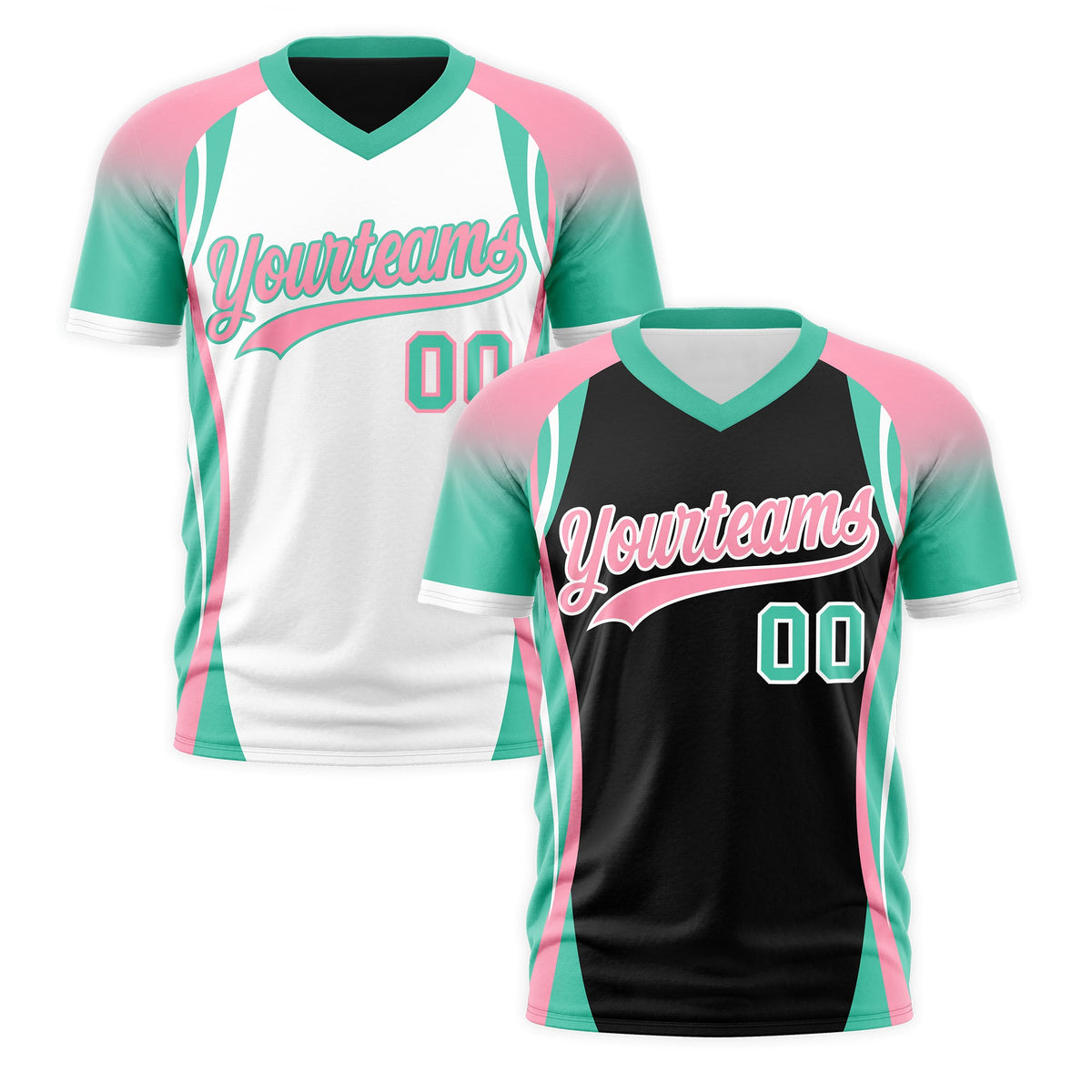Custom Black Light Pink Bright Green Reversible Wrinkle-Resistant T-shirt| KXKSHOP