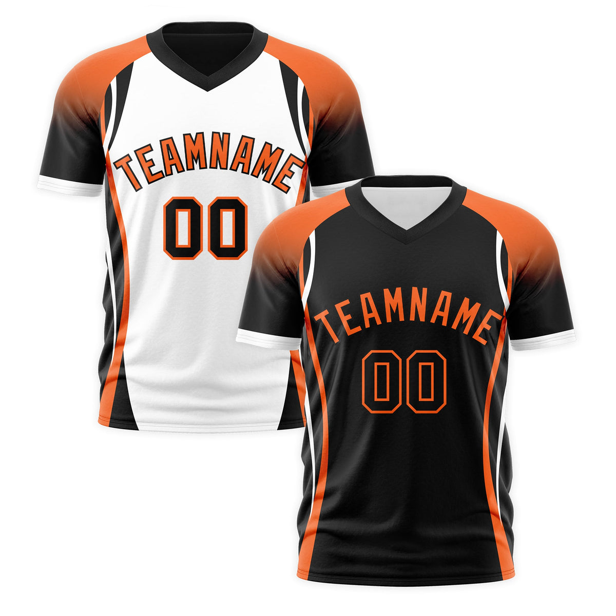 Custom Black Orange White Reversible Breathable T-shirt| KXKSHOP