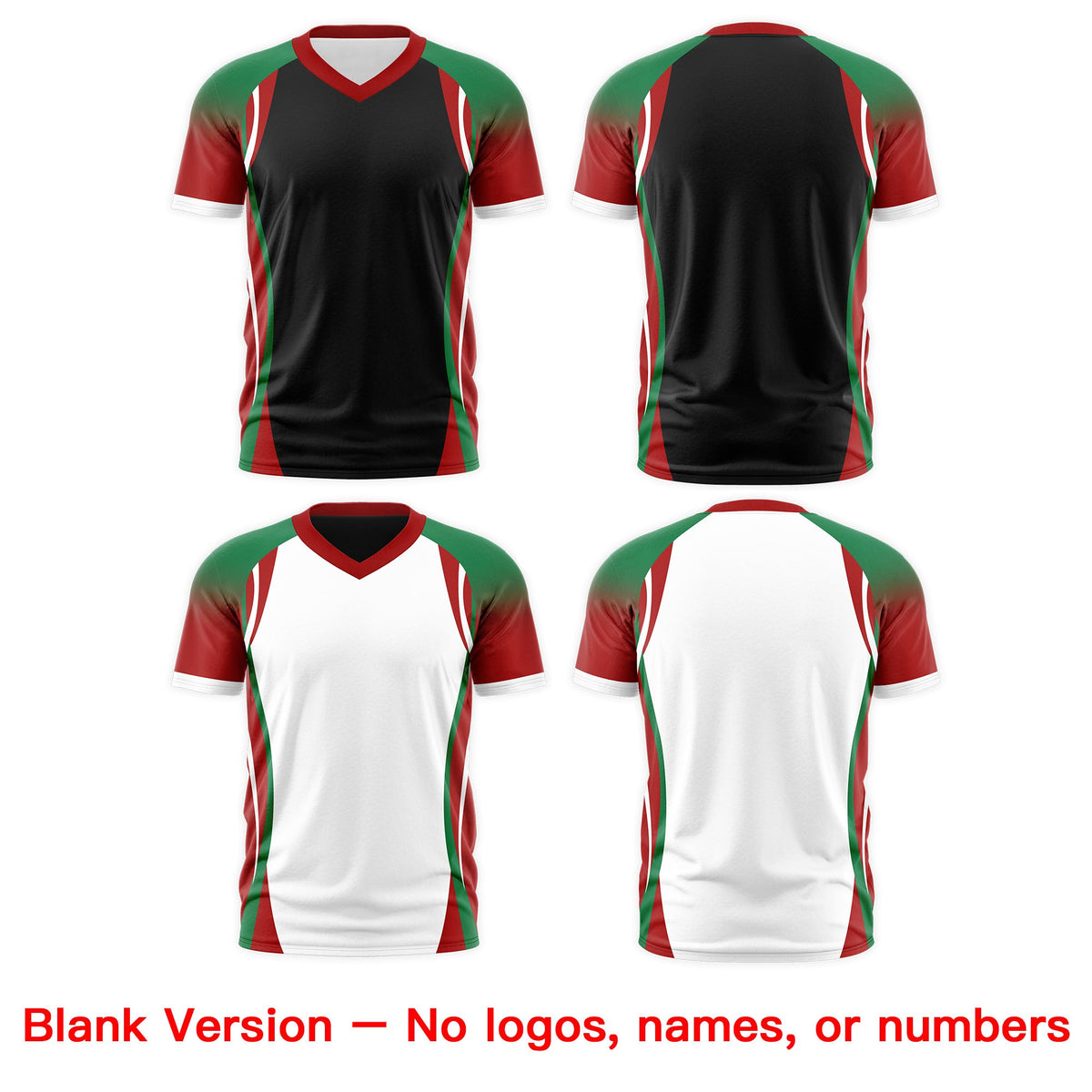 Custom Black Kelly Green Red Reversible Wrinkle-Resistant T-shirt| KXKSHOP