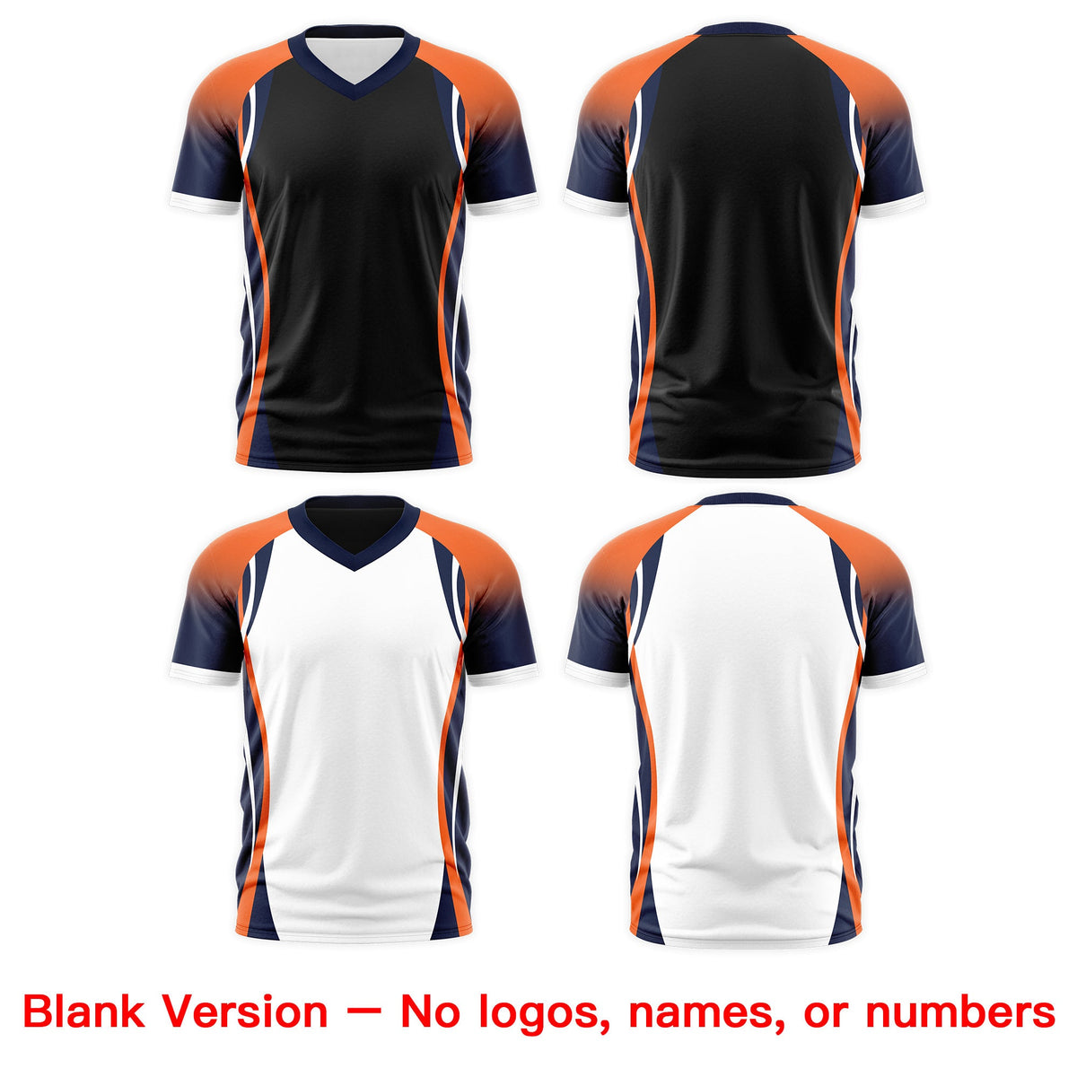 Custom Black Orange Navy Reversible Wrinkle-Resistant T-shirt| KXKSHOP