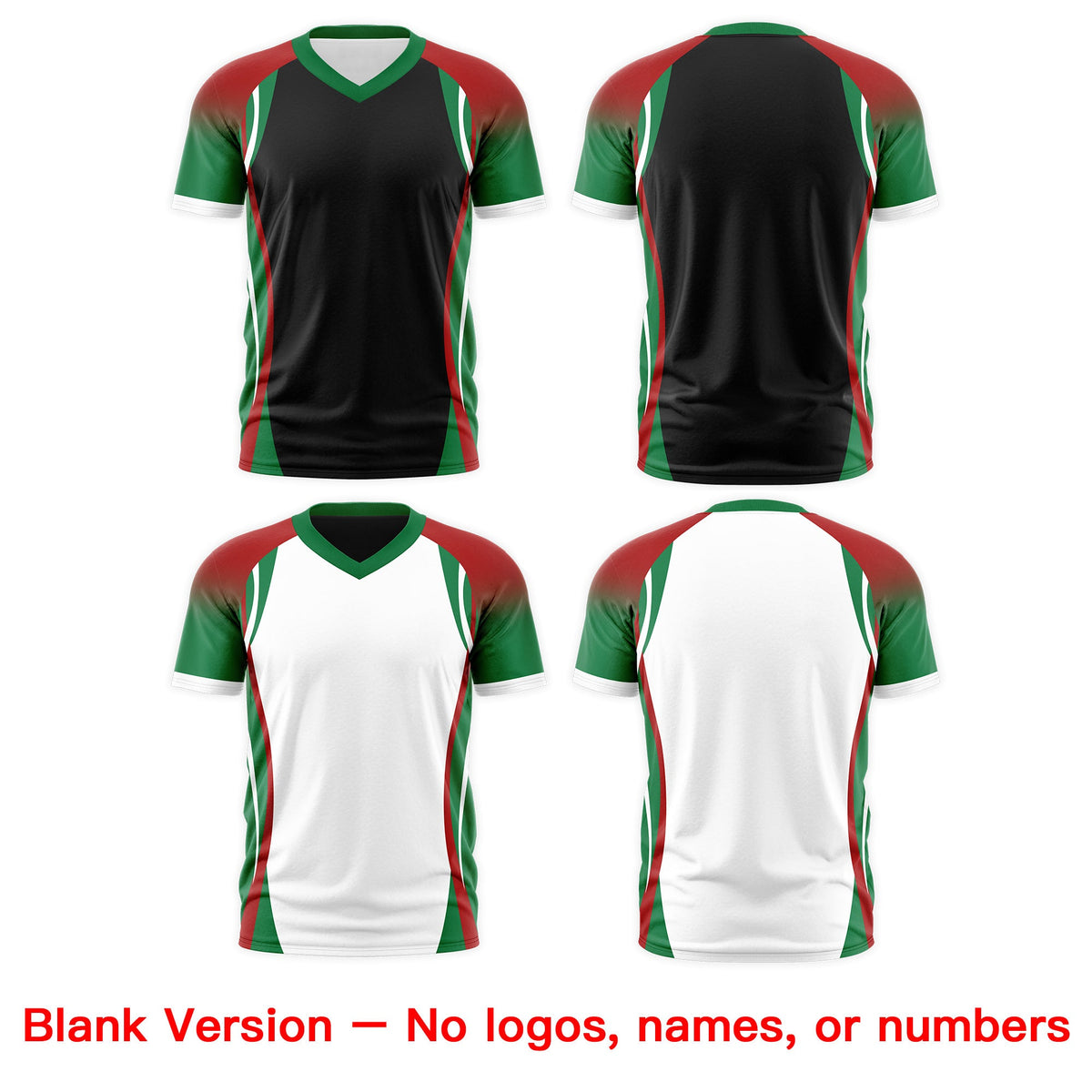 Custom Black Red Kelly Green Reversible Wrinkle-Resistant T-shirt| KXKSHOP