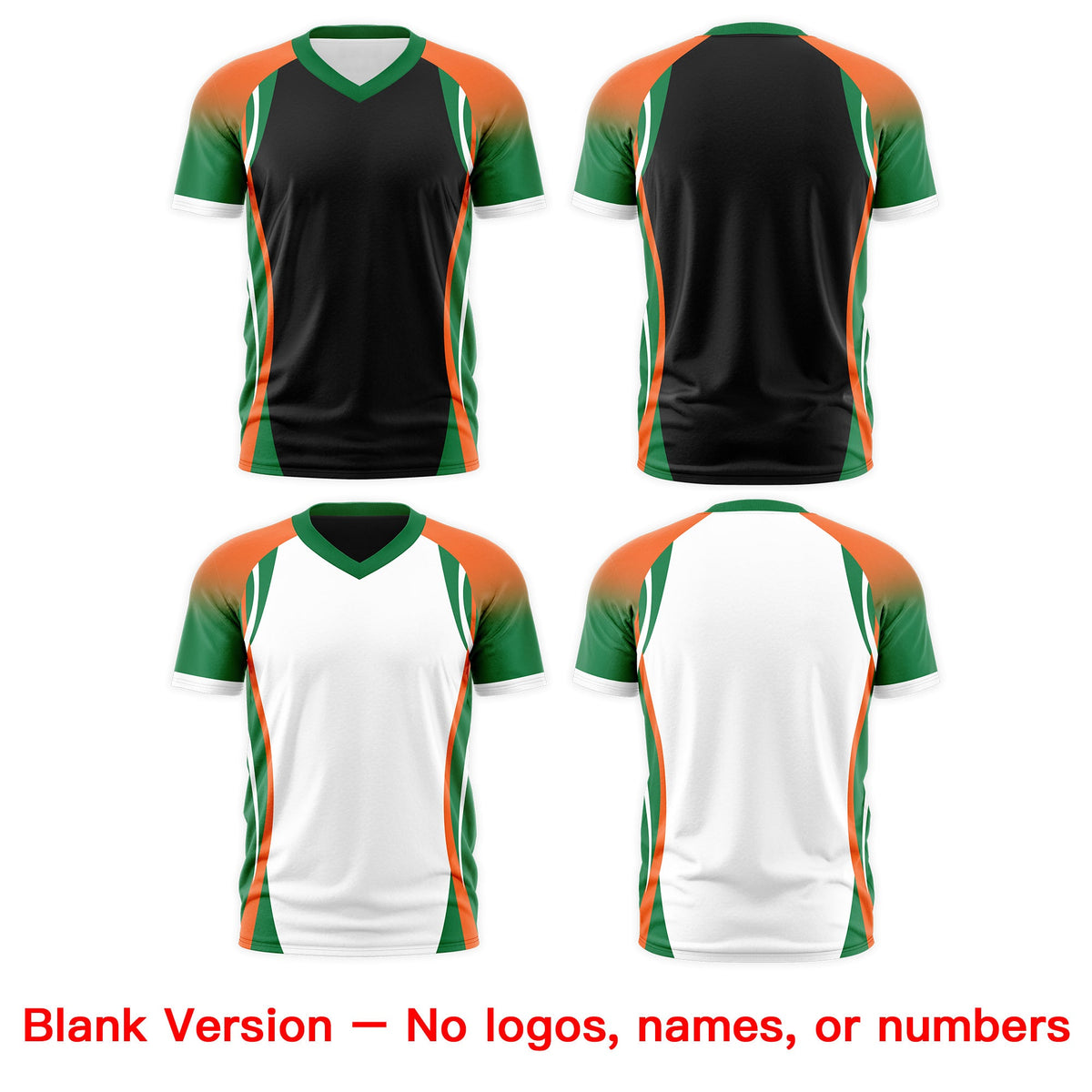 Custom Black Orange Kelly Green Reversible Breathable T-shirt| KXKSHOP