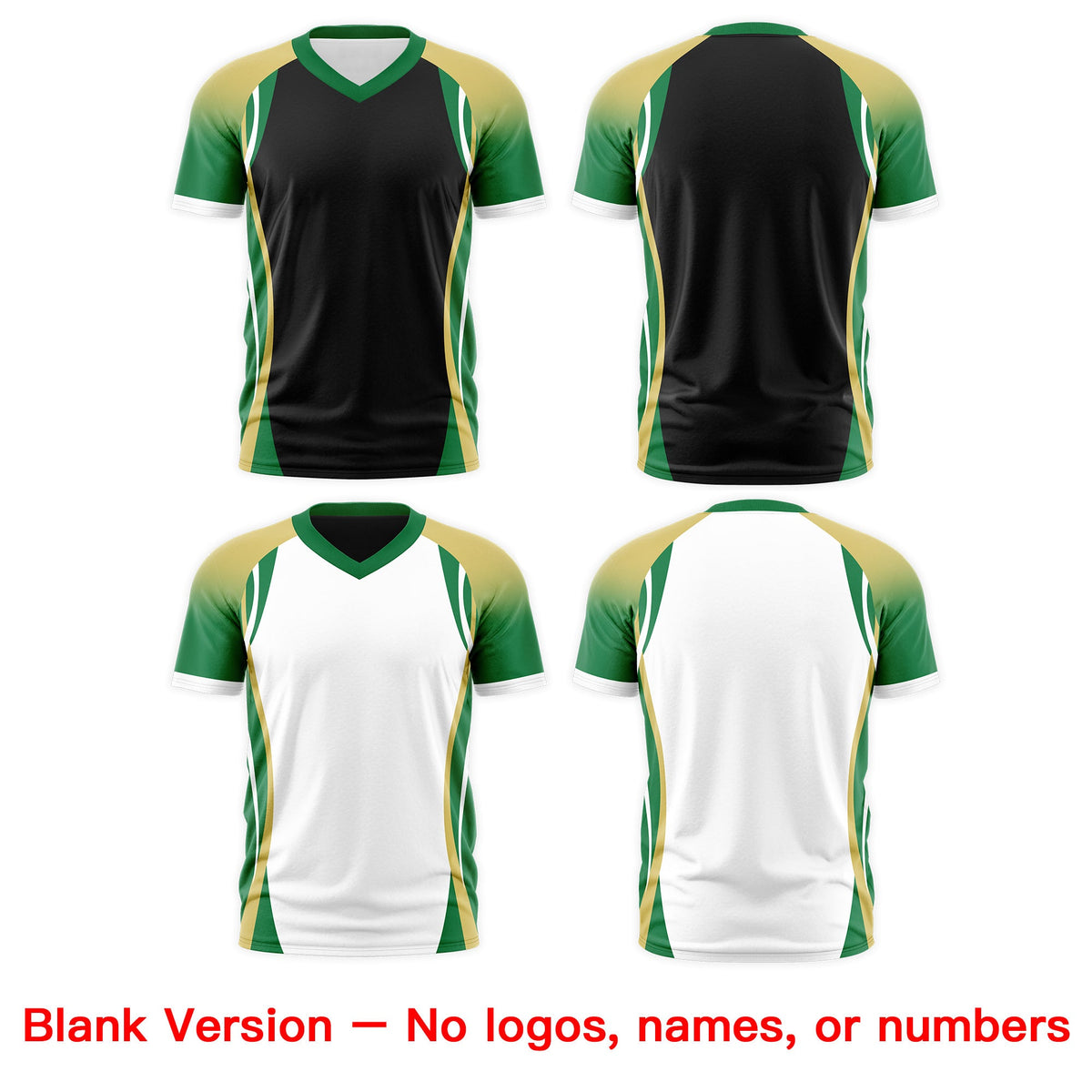 Custom Black Old Gold Kelly Green Reversible Breathable T-shirt| KXKSHOP