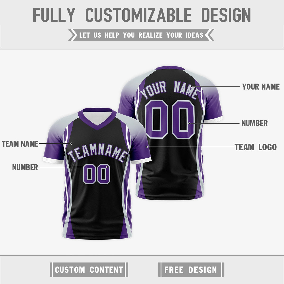 Custom Black Gray Purple Reversible Breathable T-shirt| KXKSHOP