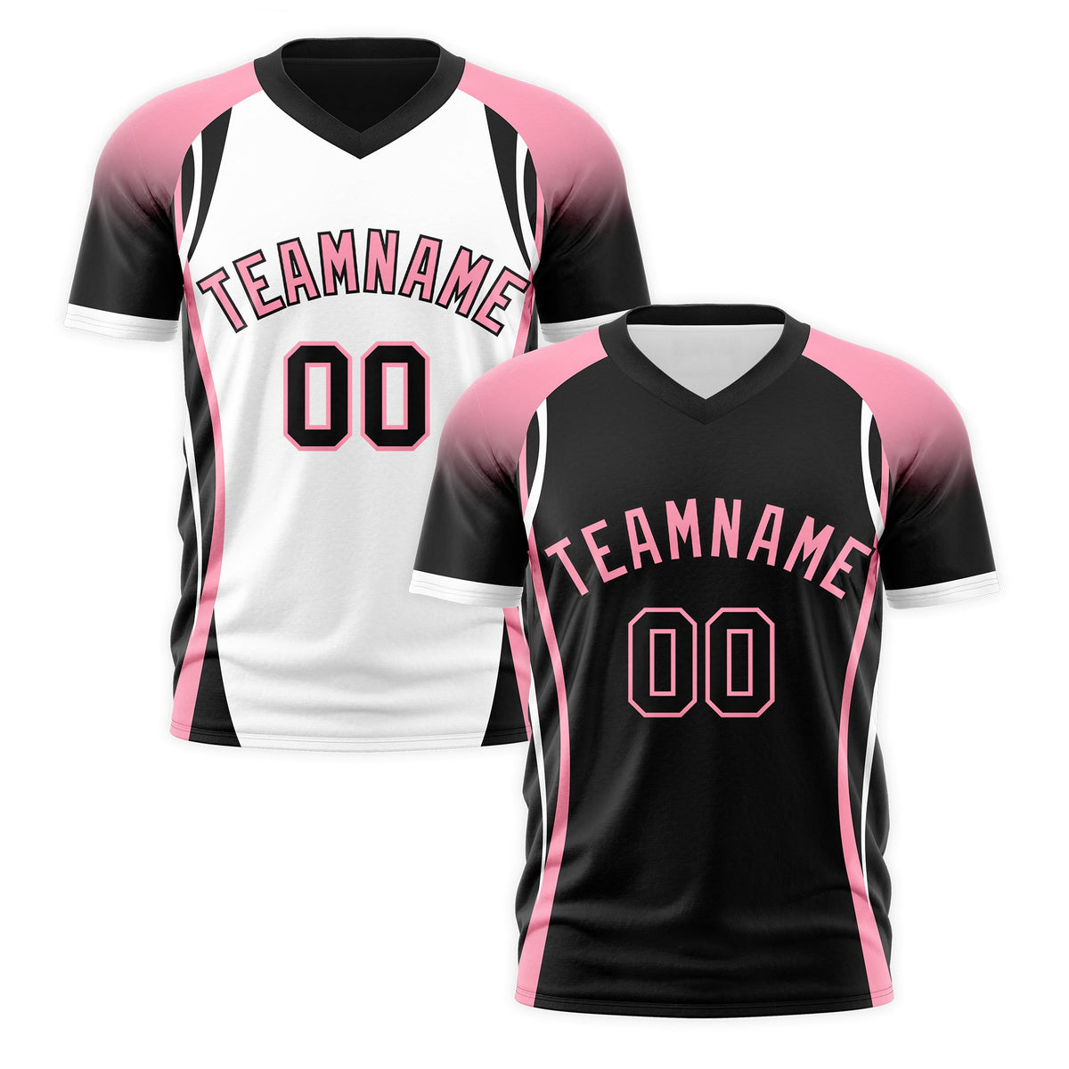 Custom Black Light Pink White Reversible Wrinkle-Resistant T-shirt| KXKSHOP