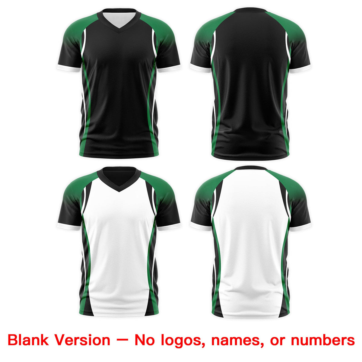 Custom Black Kelly Green White Reversible Breathable T-shirt| KXKSHOP