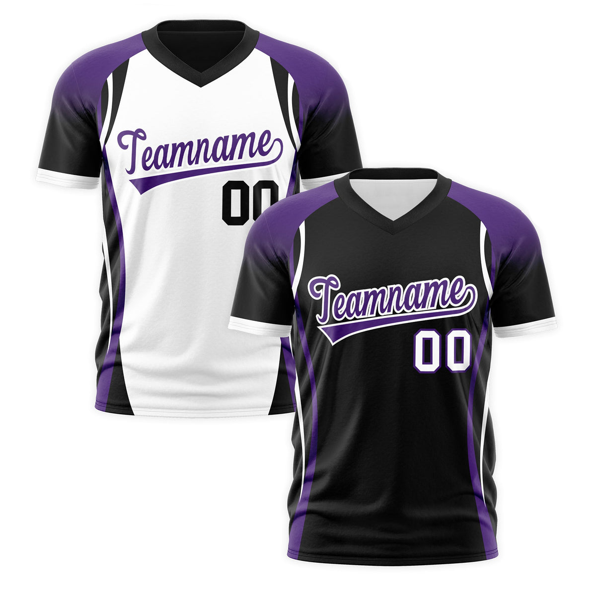 Custom Black Purple White Reversible Wrinkle-Resistant T-shirt| KXKSHOP