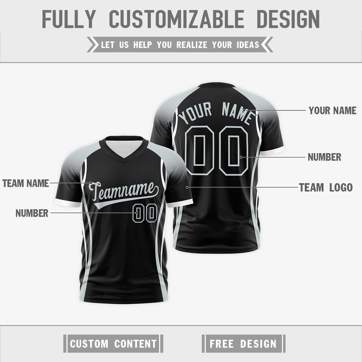 Custom Black Gray White Reversible Wrinkle-Resistant T-shirt| KXKSHOP
