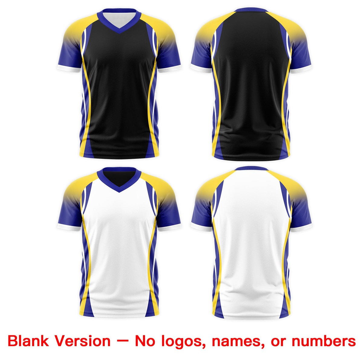Custom Black Gold Royal Blue Reversible Wrinkle-Resistant T-shirt| KXKSHOP