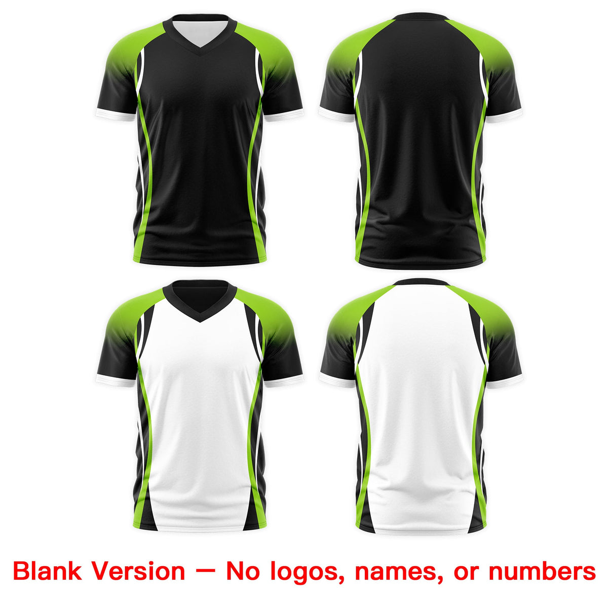 Custom Black Neon Green White Reversible Wrinkle-Resistant T-shirt| KXKSHOP