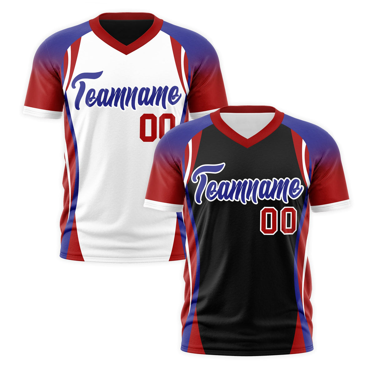 Custom Black Royal Blue Red Reversible Breathable T-shirt| KXKSHOP