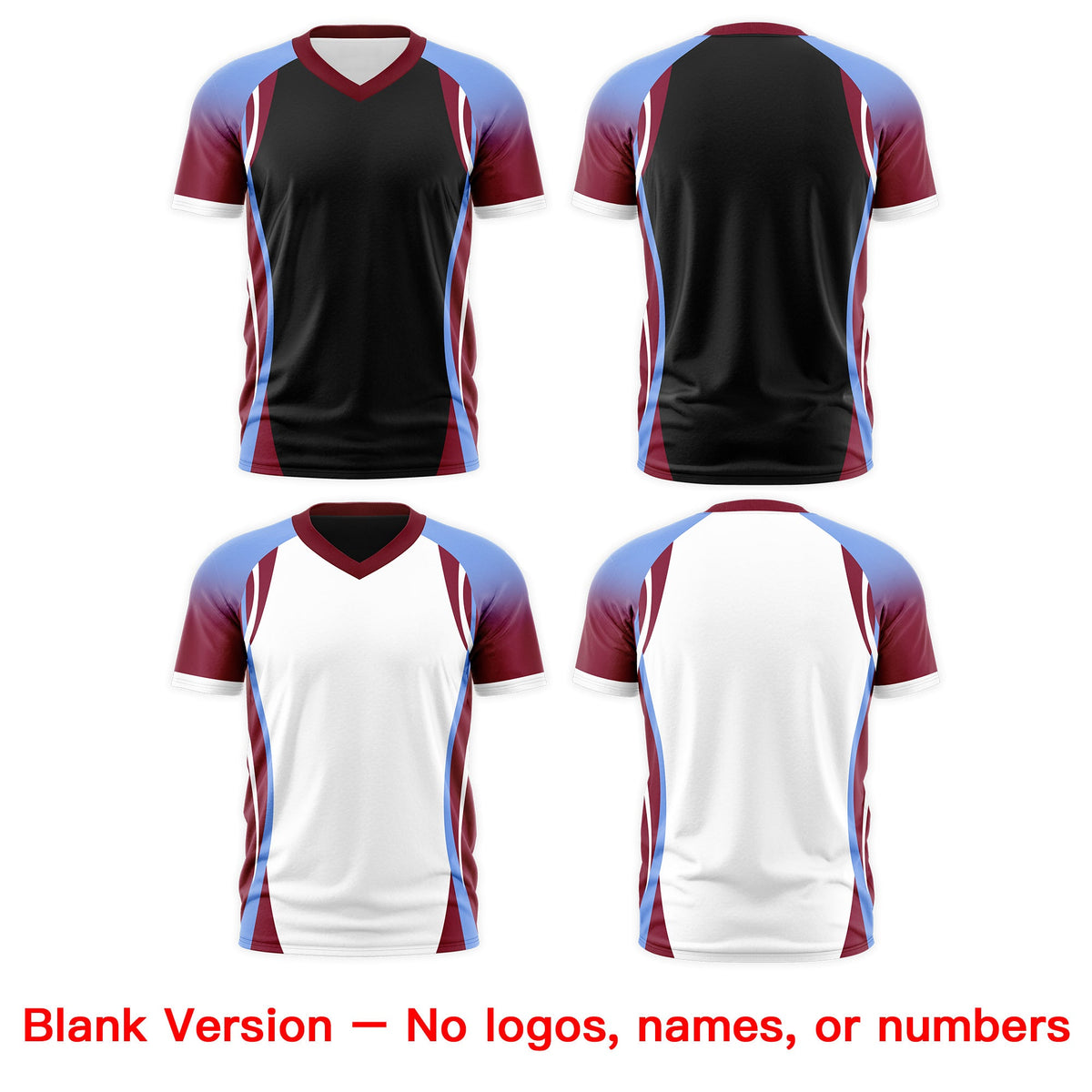 Custom Black Light Blue Crimson Reversible Breathable T-shirt| KXKSHOP