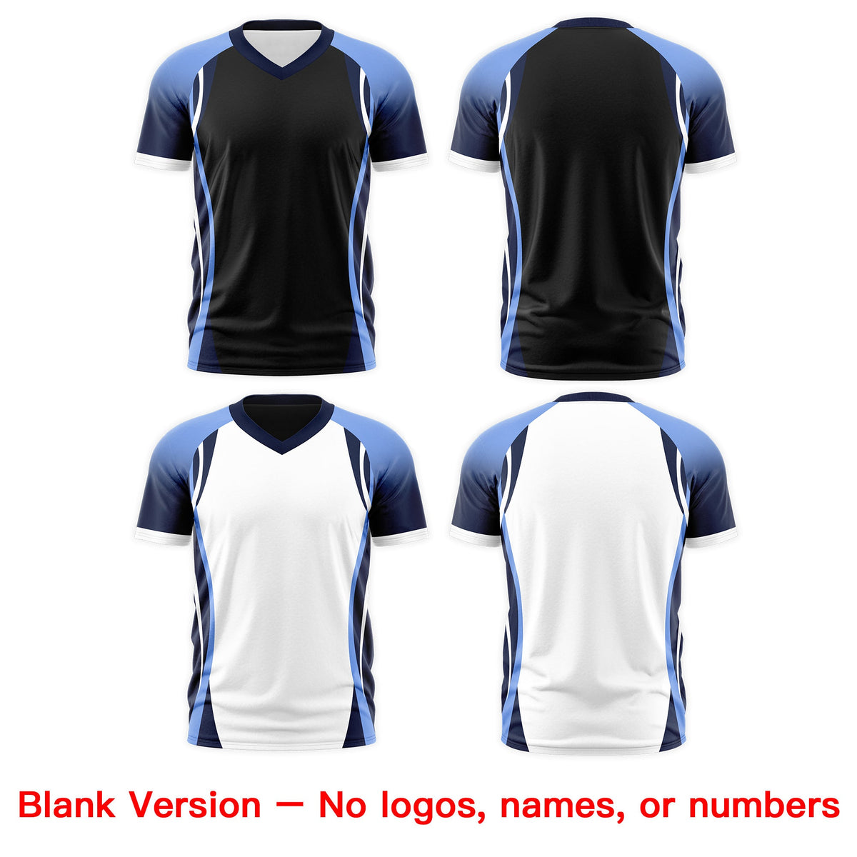 Custom Black Light Blue Navy Reversible Wrinkle-Resistant T-shirt| KXKSHOP