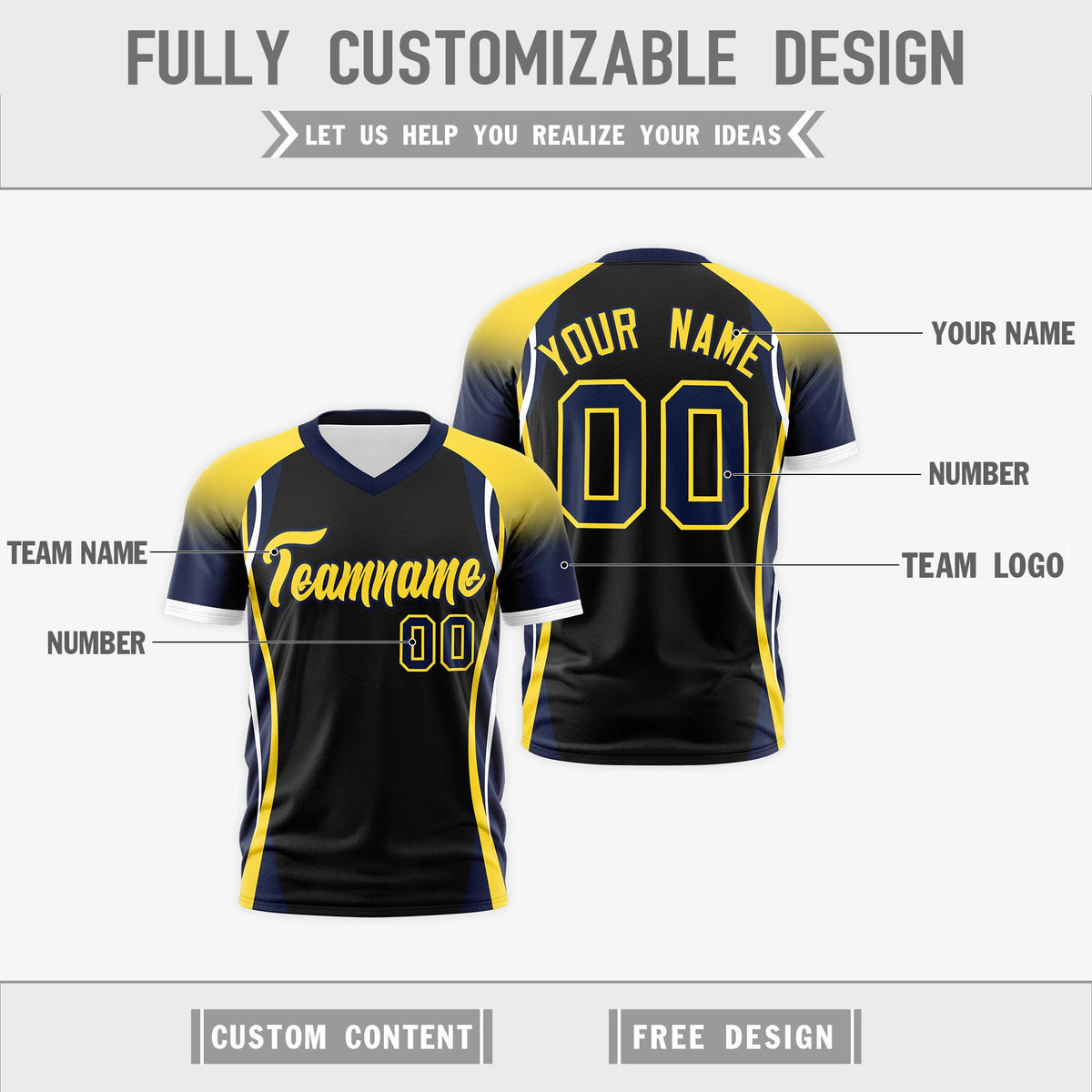 Custom Black Gold Navy Reversible Breathable T-shirt| KXKSHOP