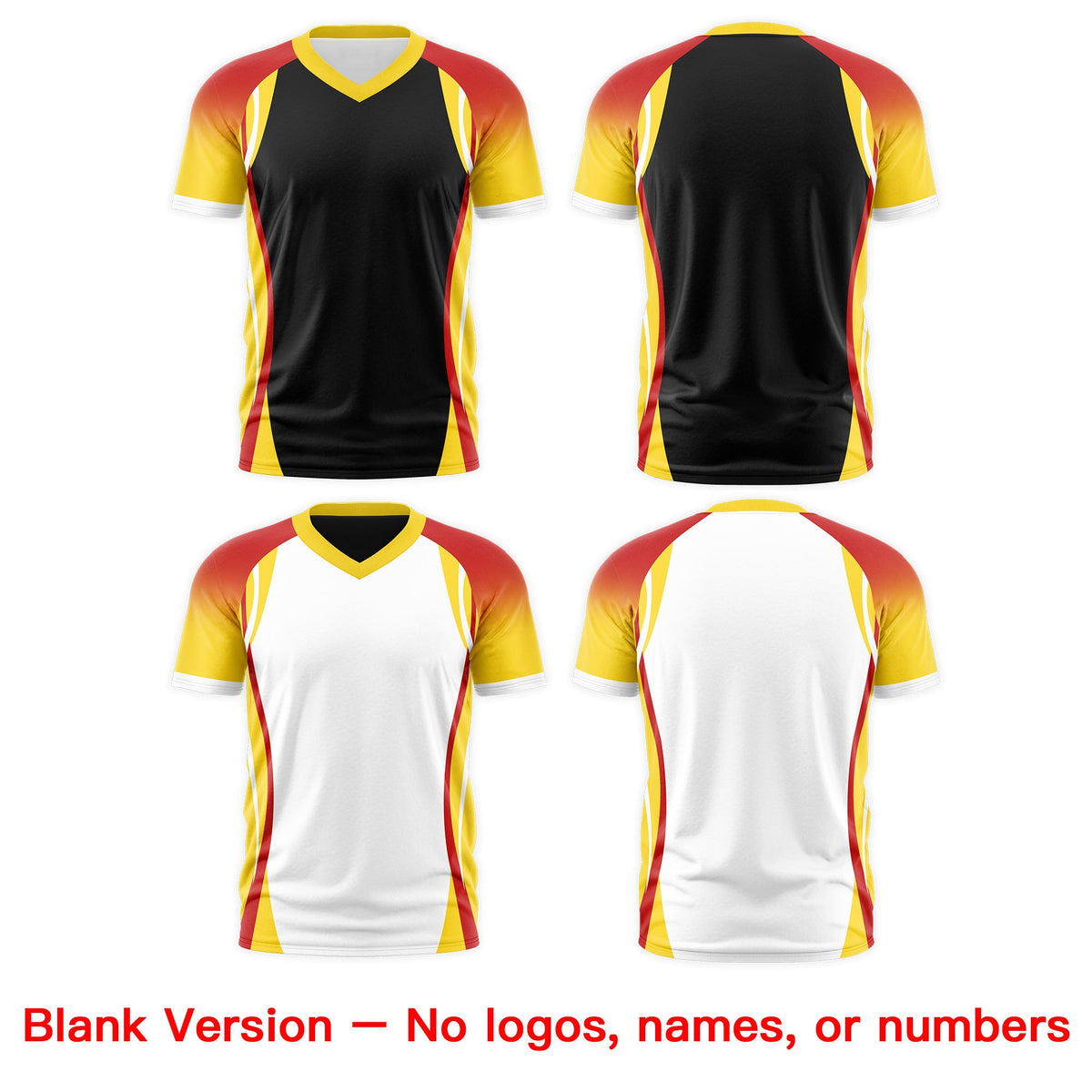 Custom Black Red Gold Reversible Wrinkle-Resistant T-shirt| KXKSHOP