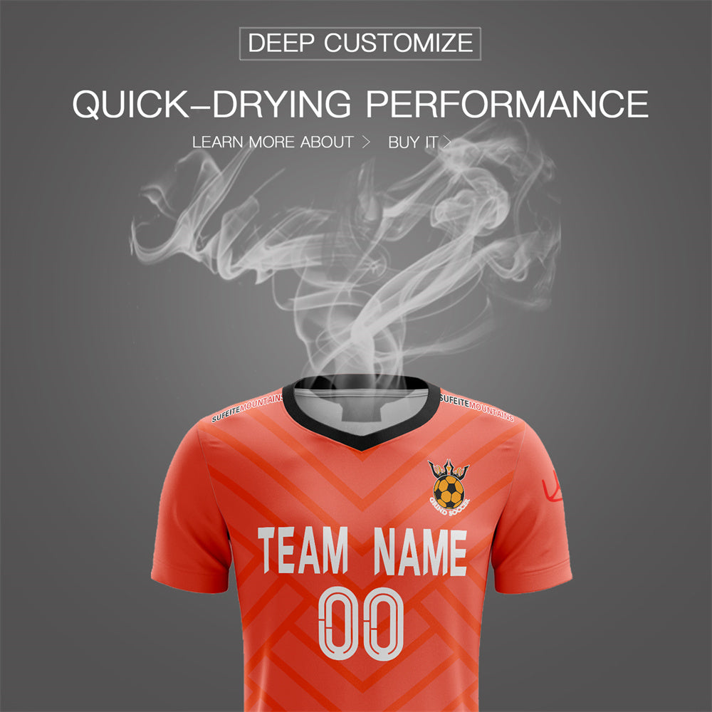 Custom Orange Black Training Uniform For Men football Kit Shirt| KXKSHOP