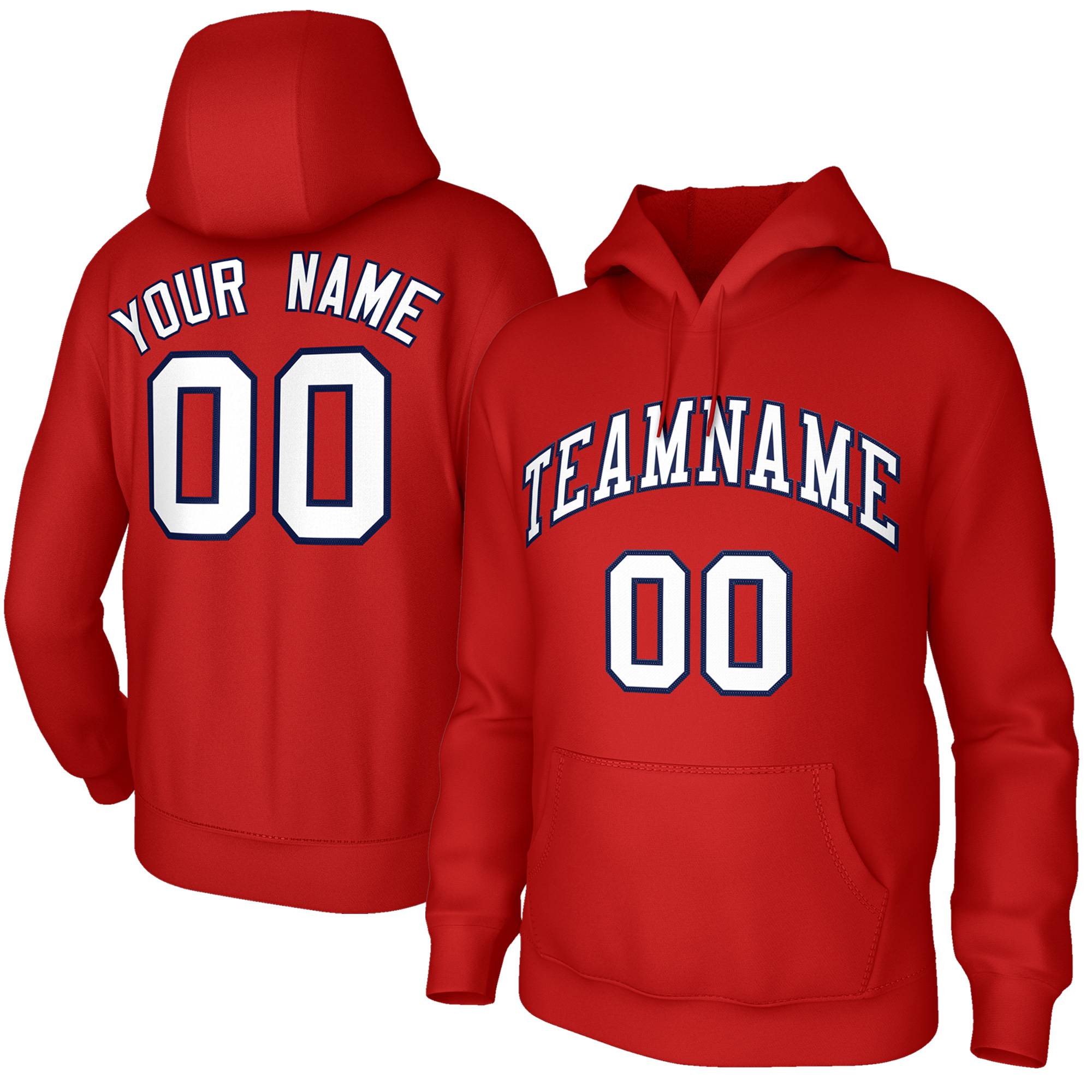 Custom Red White-Navy Classic Style Sweatshirt Fashion Hoodie Uniform| KXKSHOP