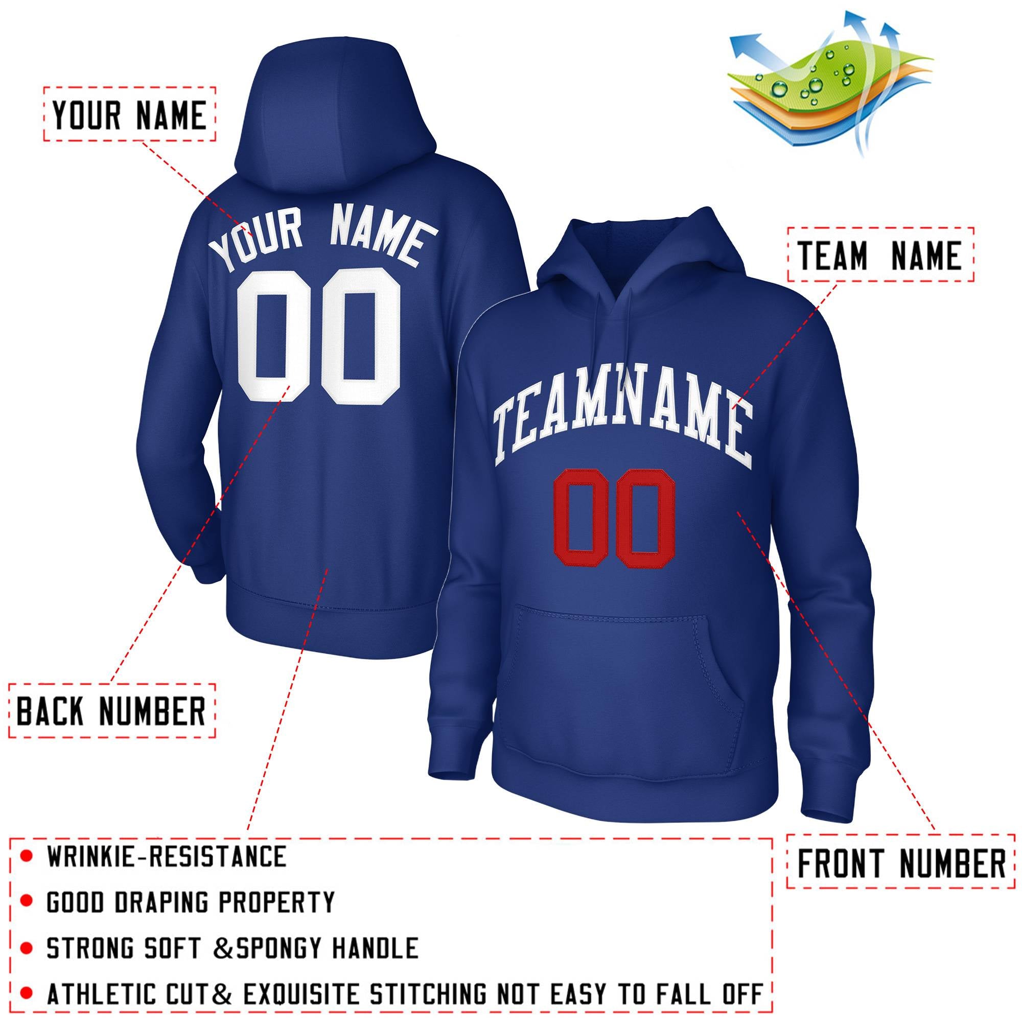Custom Royal White Classic Style Sweatshirt Fashion Hoodie Uniform| KXKSHOP