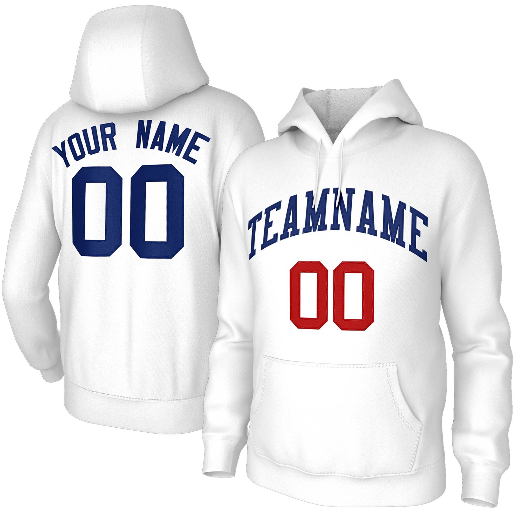 Custom White Navy Sports Classic Style Hoodie Pullover Fashion Uniform| KXKSHOP