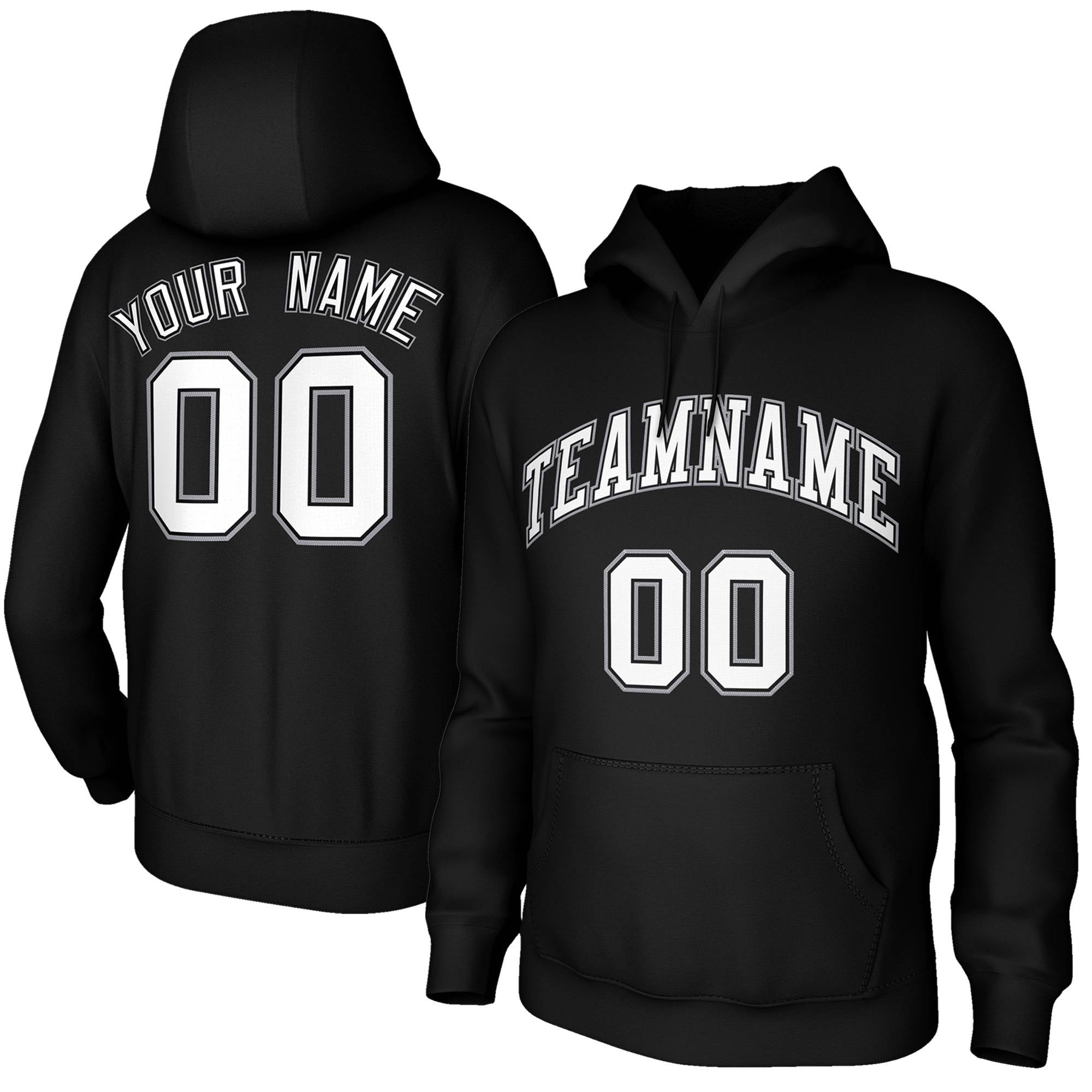 Custom Black White Sports Classic Style Sweatshirt Fashion Hoodie Uniform| KXKSHOP