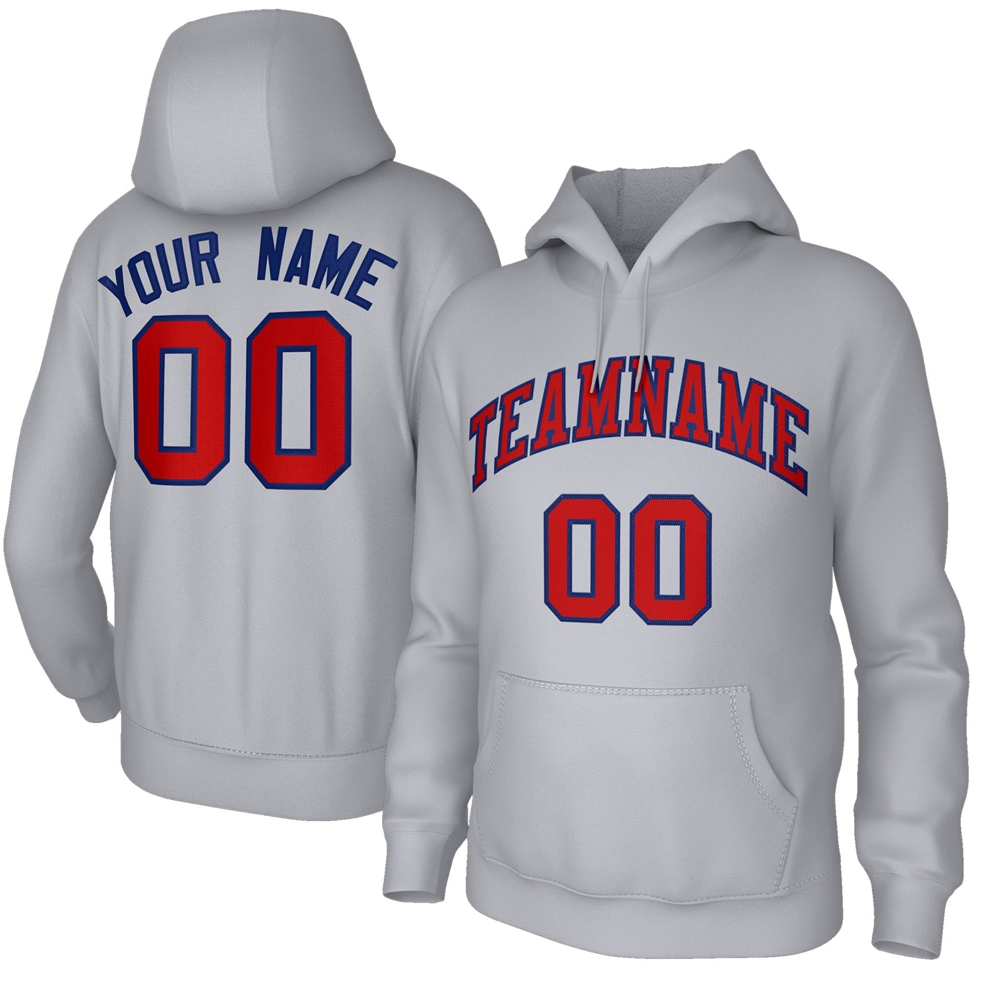Custom Gray Red-Navy Classic Style Pullover Fashion Hoodie Uniform| KXKSHOP