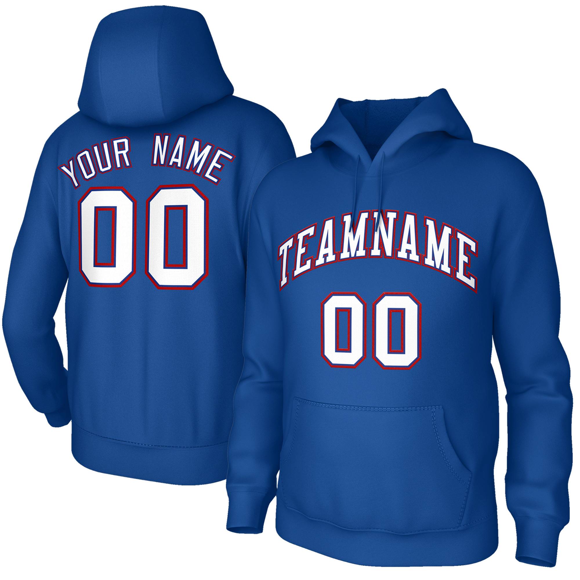 Custom Royal White-Red Sport Classic Style Pullover Fashion Hoodie Uniform| KXKSHOP