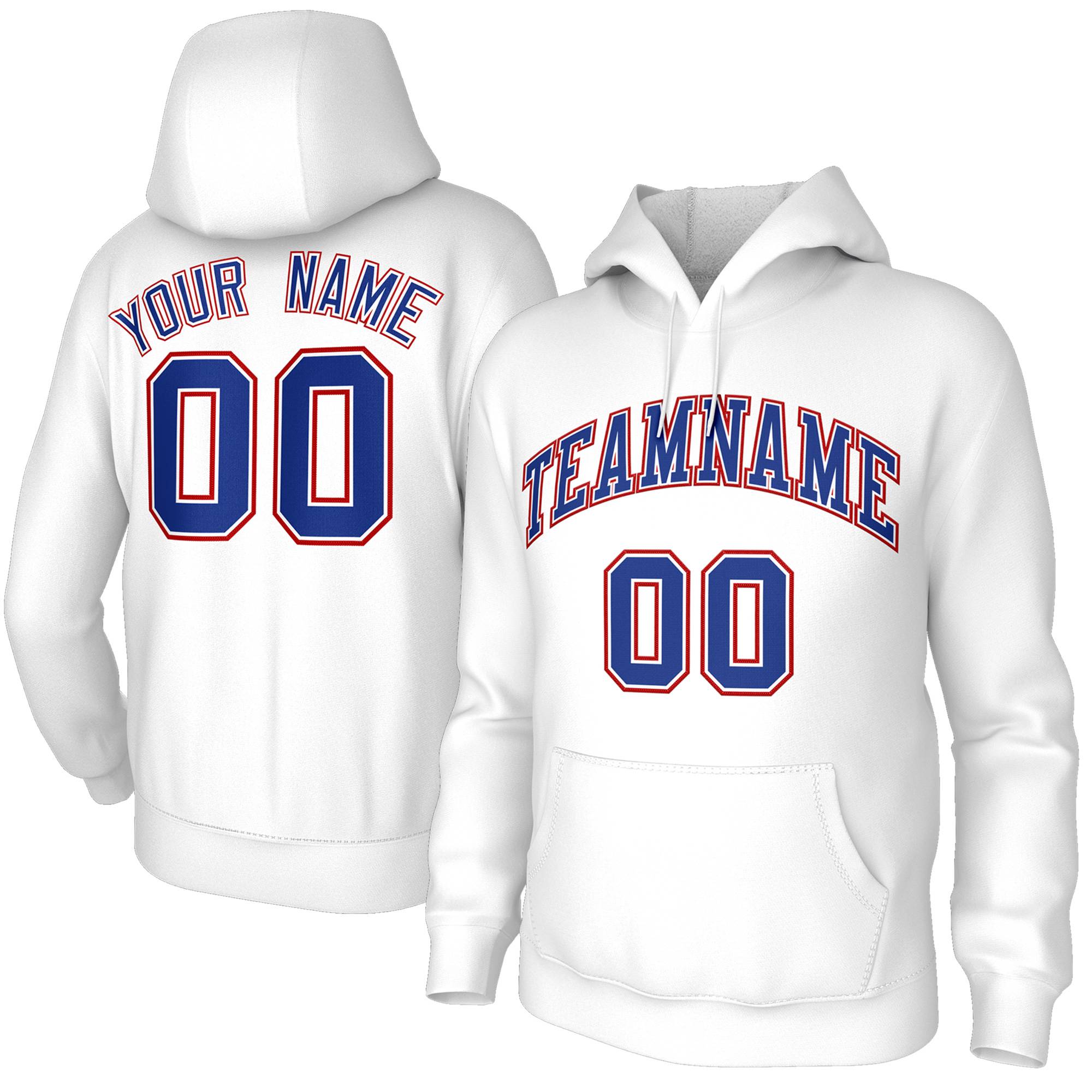 Custom White Navy-Red Sports Classic Style Hoodie Pullover Fashion Uniform| KXKSHOP