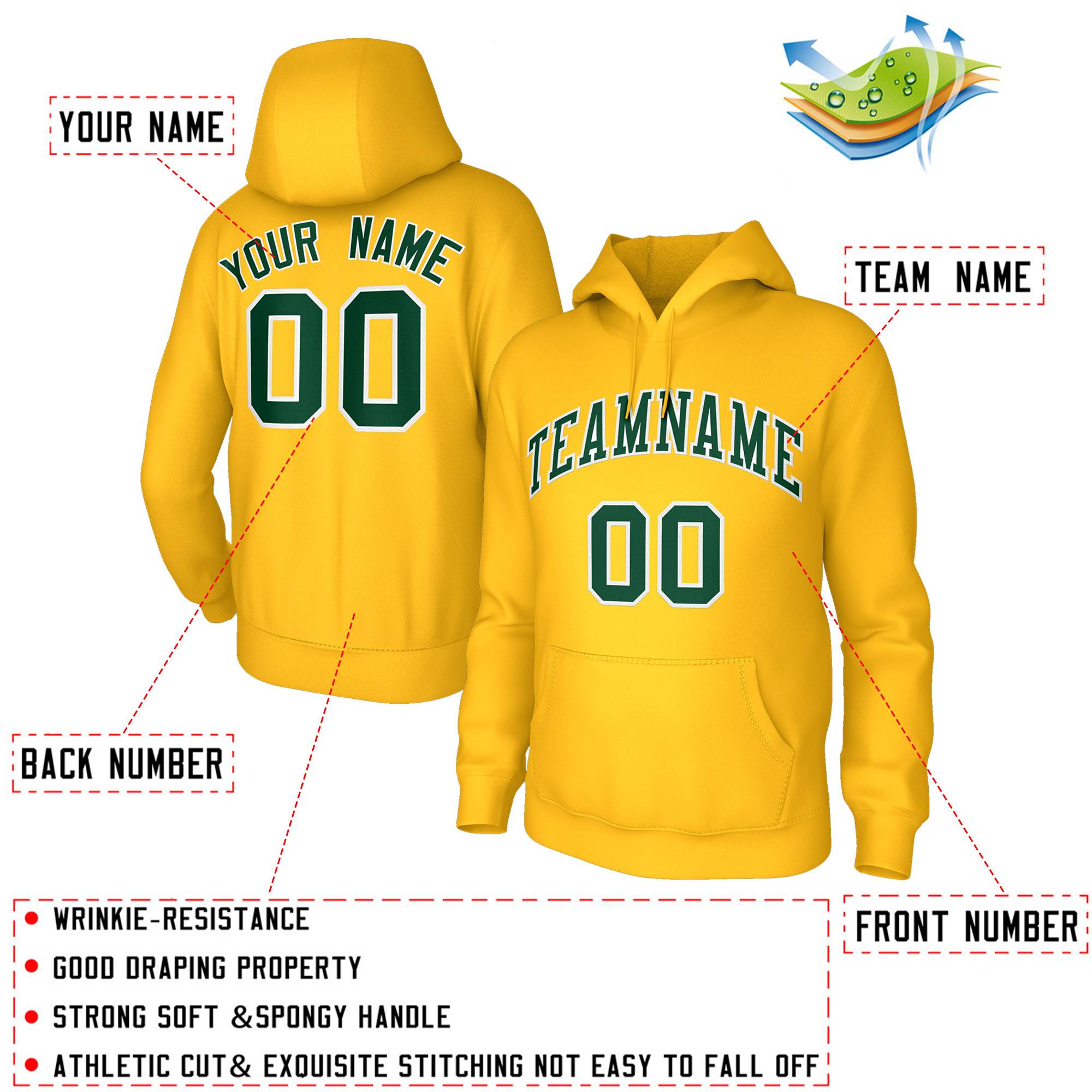Custom Yellow Green-White Classic Style Hoodie Pullover Fashion Uniform| KXKSHOP