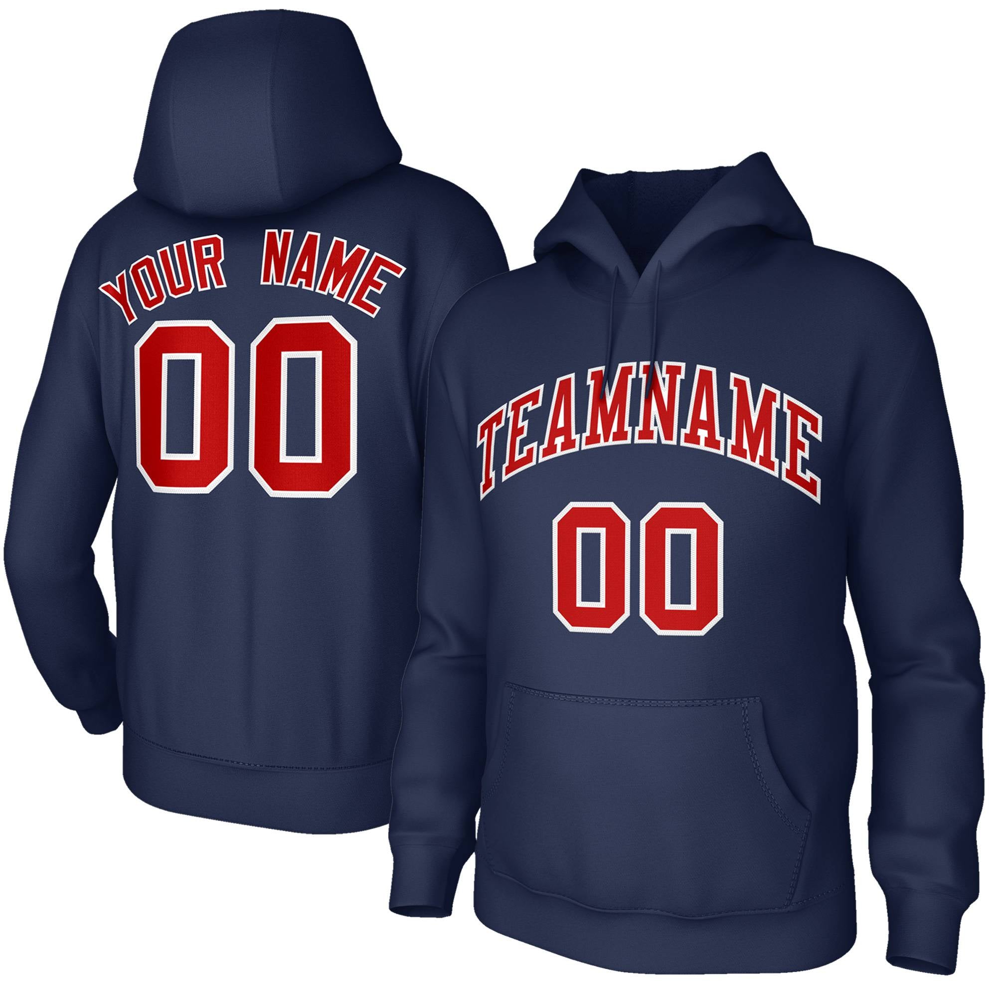 Custom Navy Red-White Sport Classic Style Hoodie Pullover Fashion Uniform| KXKSHOP