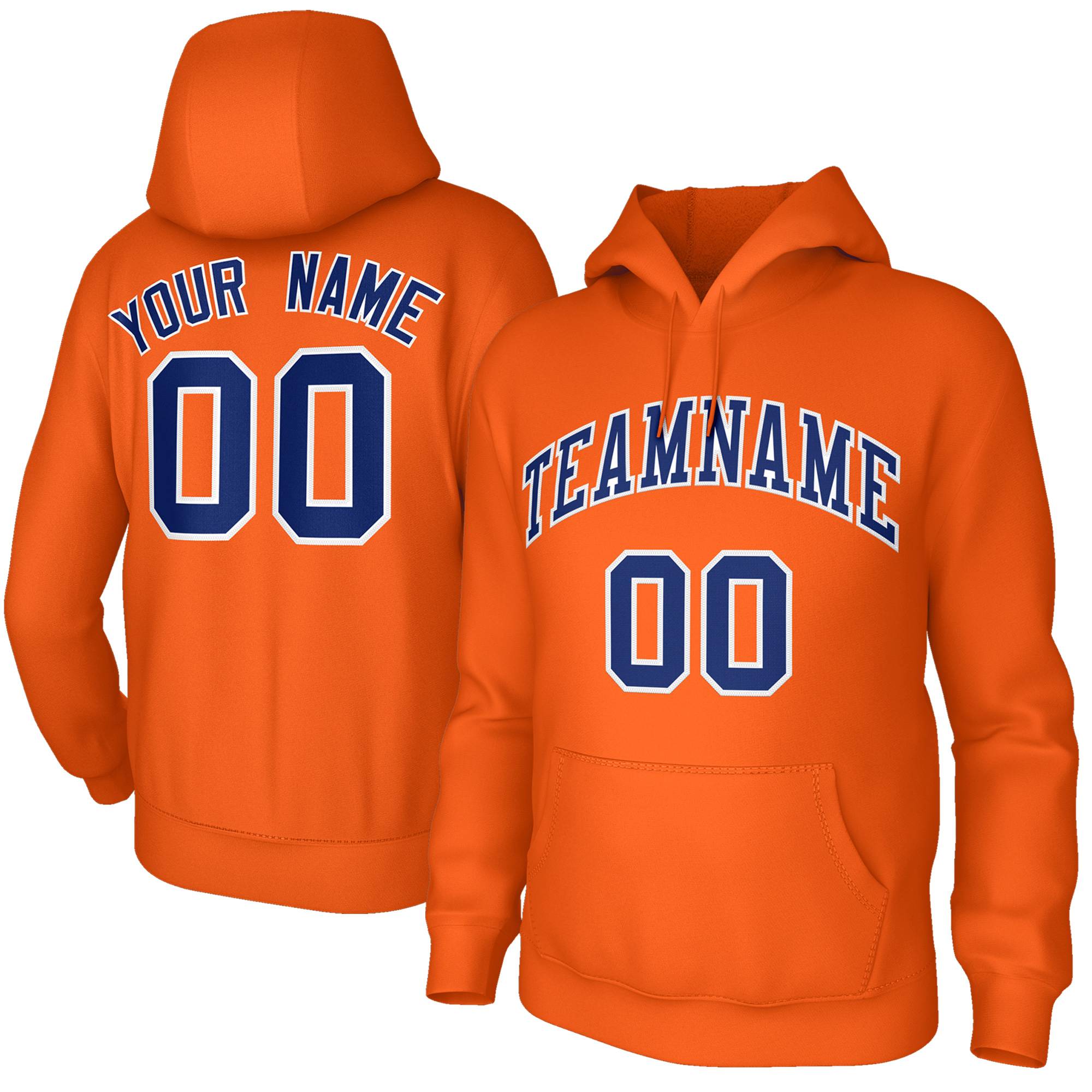 Custom Classic Style Hoodie Fashion Orange Athletic Pullover Sweatshirt| KXKSHOP
