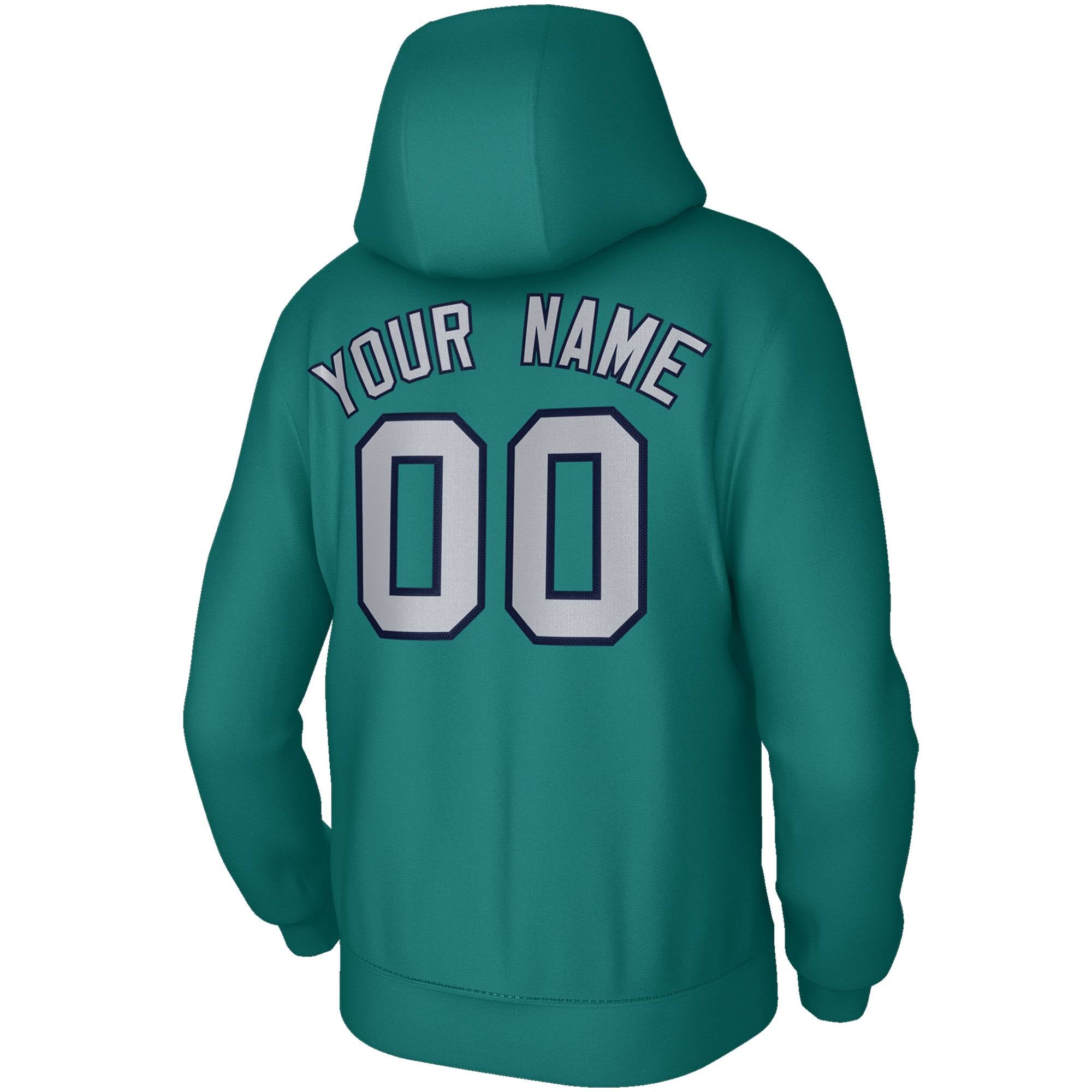 Custom Aqua Gray-Navy Classic Style Hoodie Fashion Athletic Pullover Sweatshirt| KXKSHOP